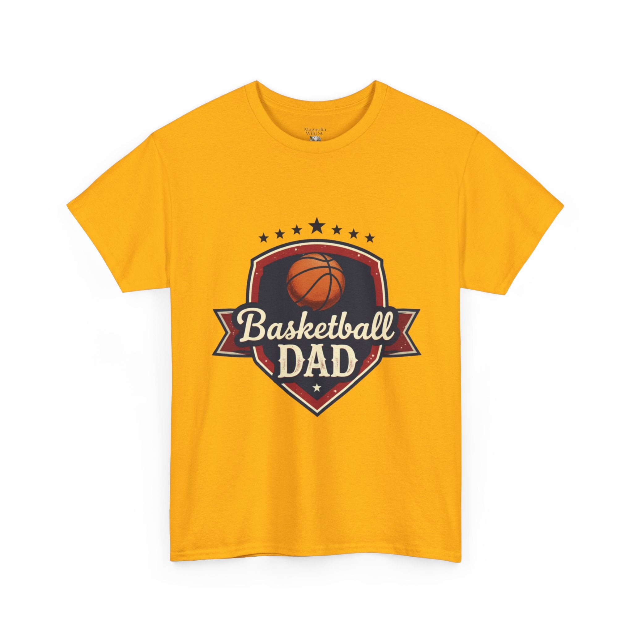 Retro Court Style: The Vintage Basketball Dad Shield Tee - Magnolia Wild SC