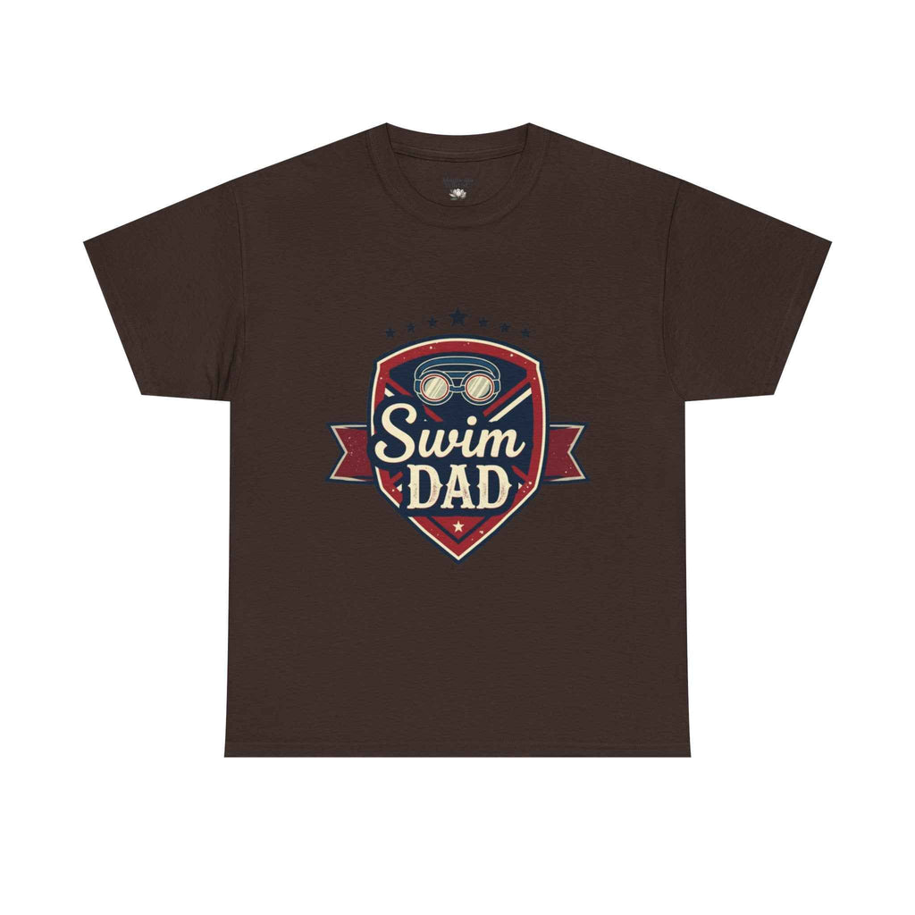 Retro Badge Style: The Vintage Swim Dad Shield Tee