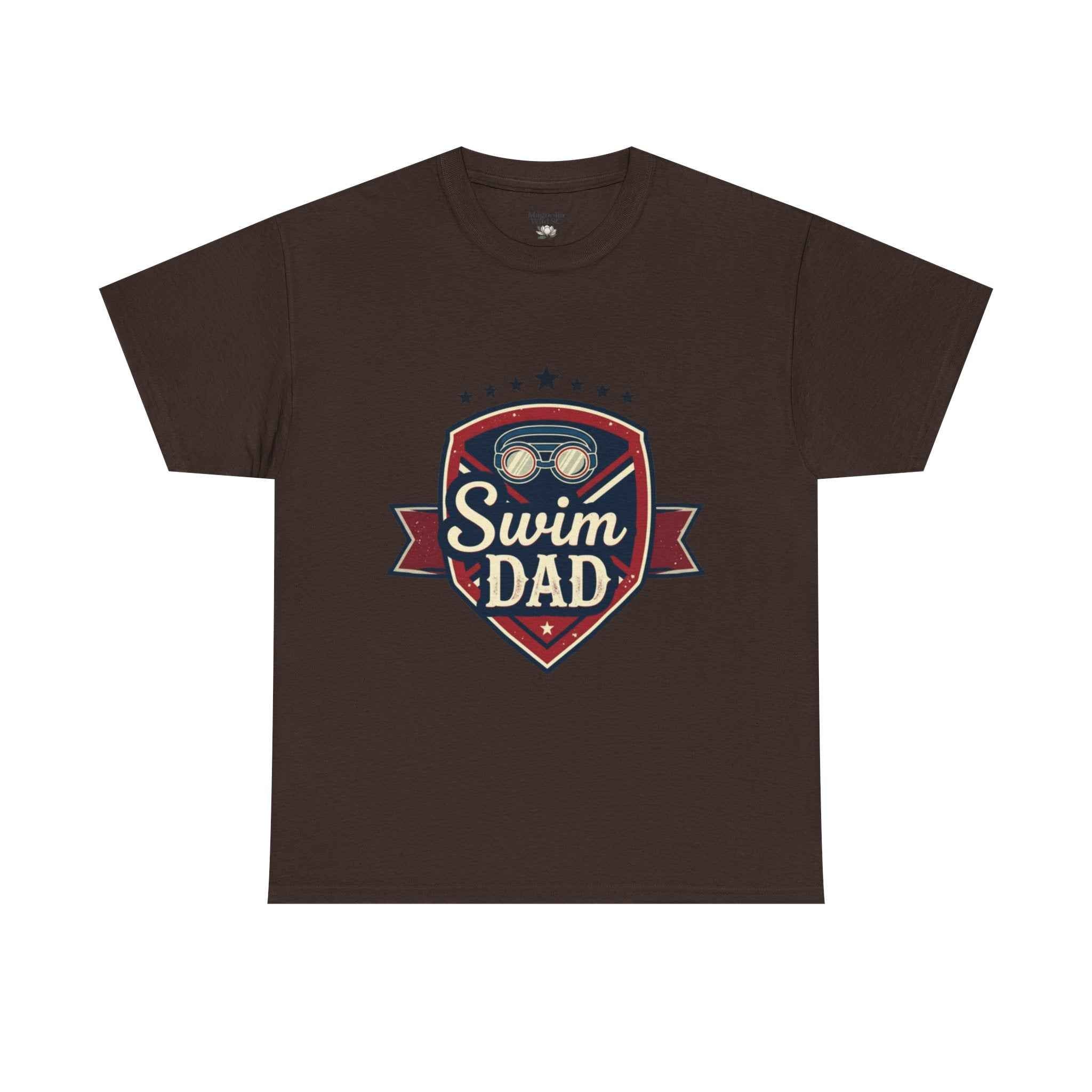 Retro Badge Style: The Vintage Swim Dad Shield Tee
