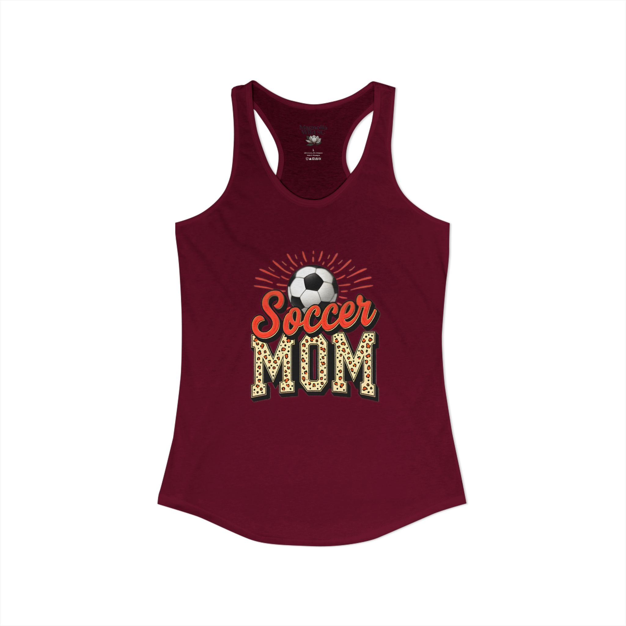 Soccer Mom Racerback Tank – Personalized Name & Number Option | Lightweight Women’s Soccer Tank Top - Magnolia Wild SC