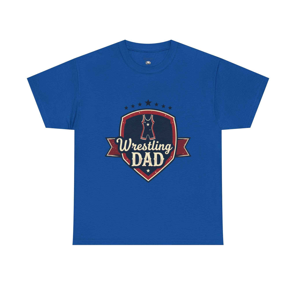 Retro Badge Style: The Vintage Wrestling Dad Shield Tee