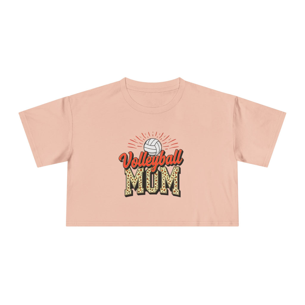 Volleyball Mom Cheetah Print Women's Crop Tee - Magnolia Wild SC