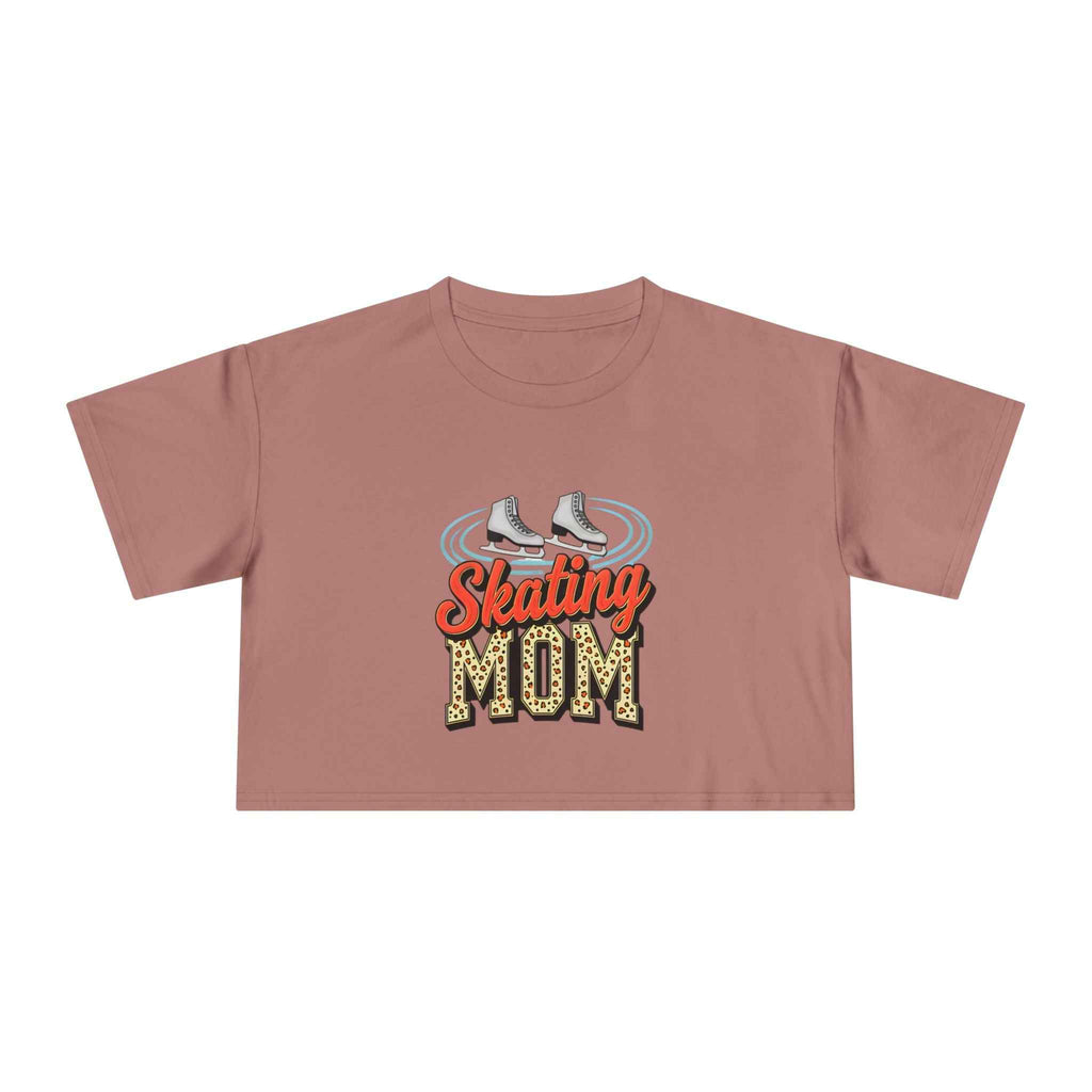 Figure Skating Mom Cheetah Print Women's Crop Tee