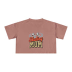 Figure Skating Mom Cheetah Print Women's Crop Tee