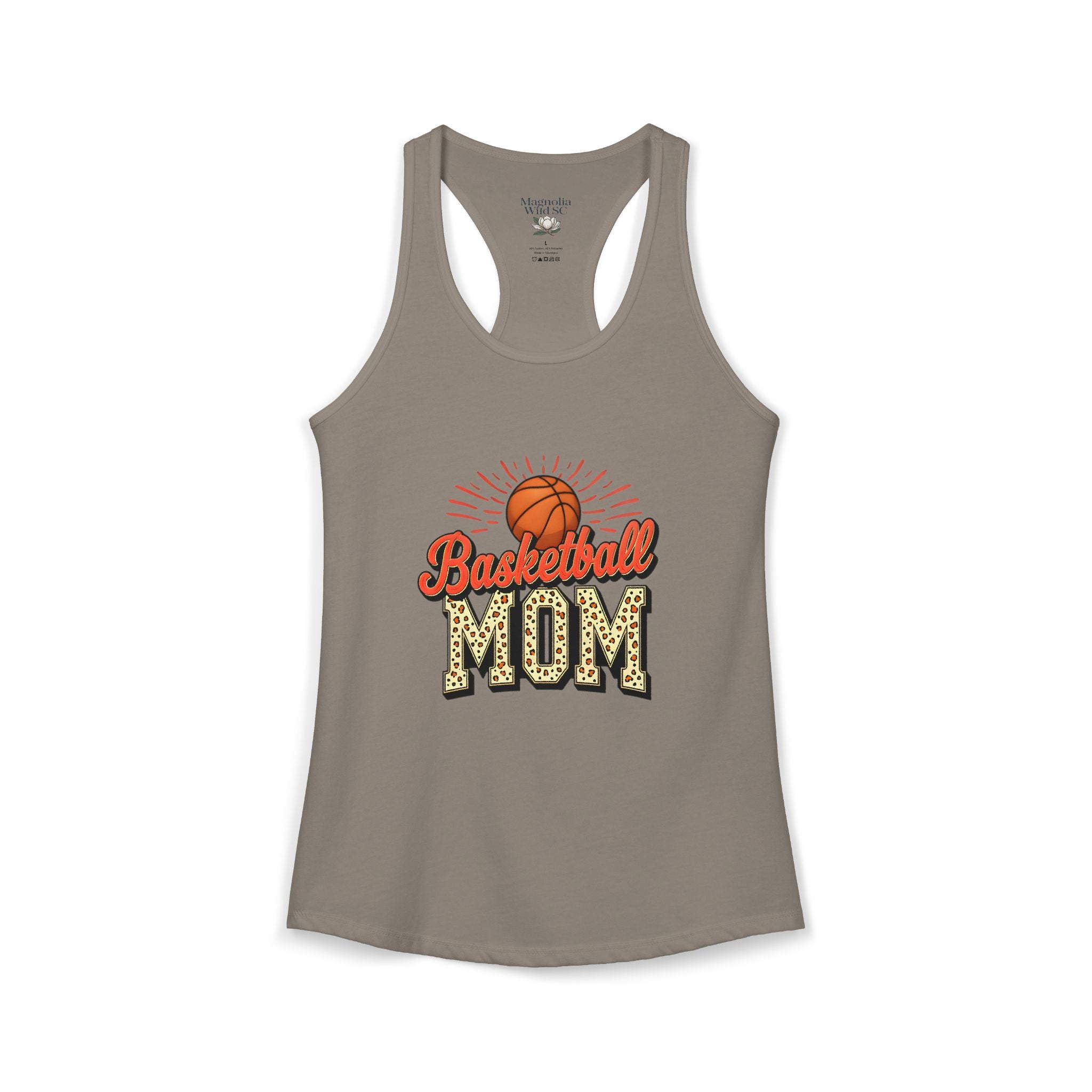 Basketball Mom Racerback Tank – Personalized Name & Number Option | Lightweight Women’s Basketball Tank Top - Magnolia Wild SC