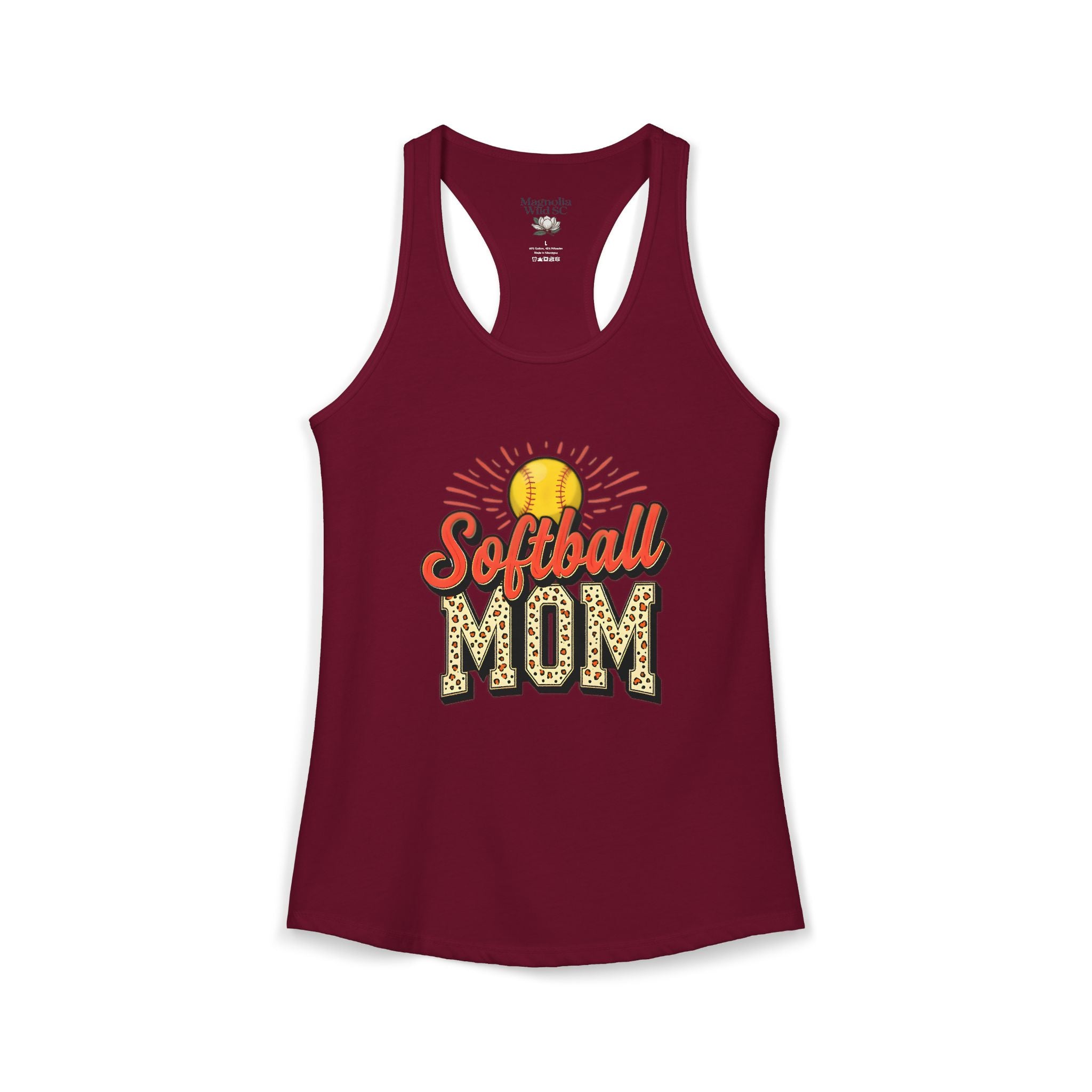 Softball Mom Racerback Tank – Personalized Name & Number Option - Magnolia Wild SC