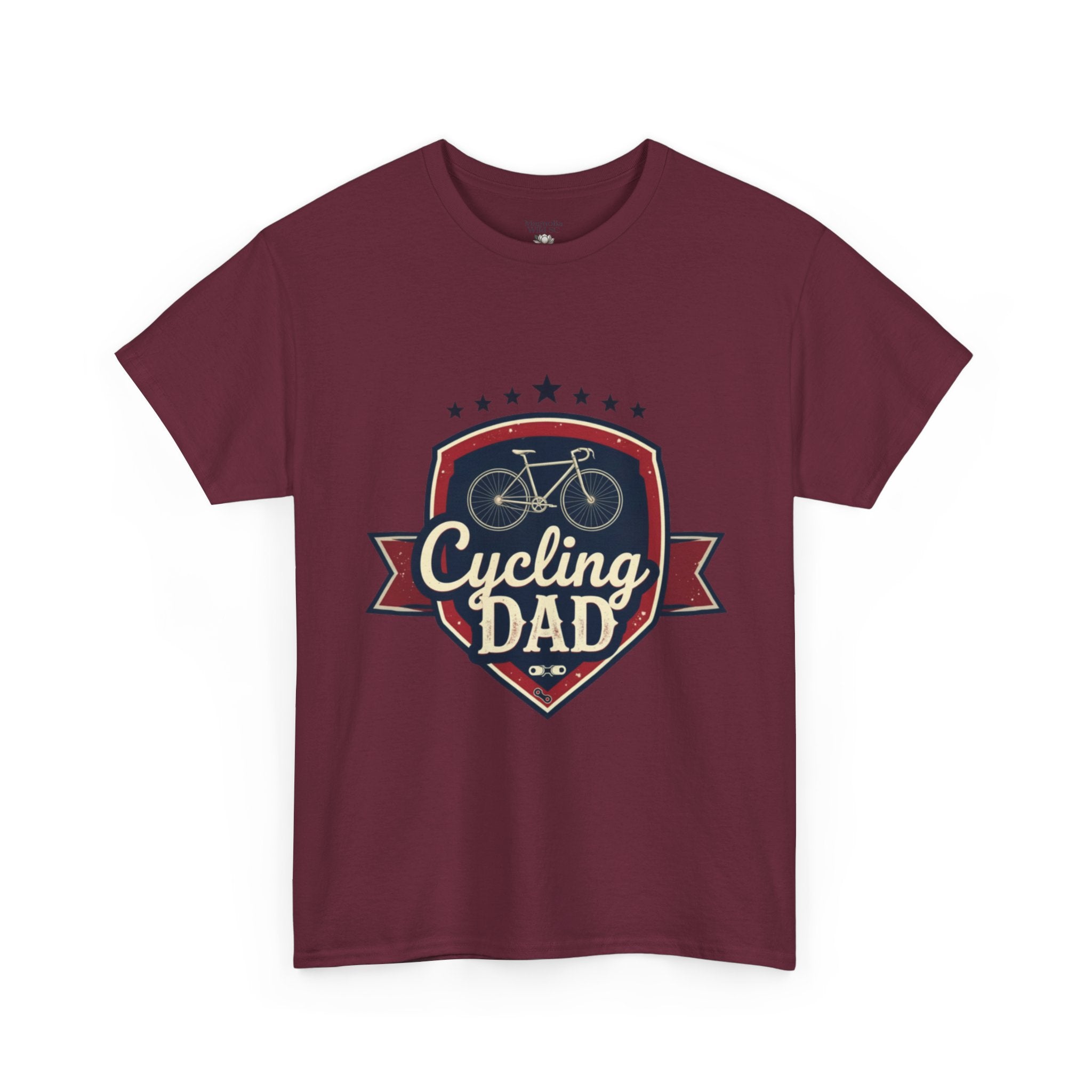 Retro Badge Style: The Vintage Cycling Dad Shield Tee - Magnolia Wild SC