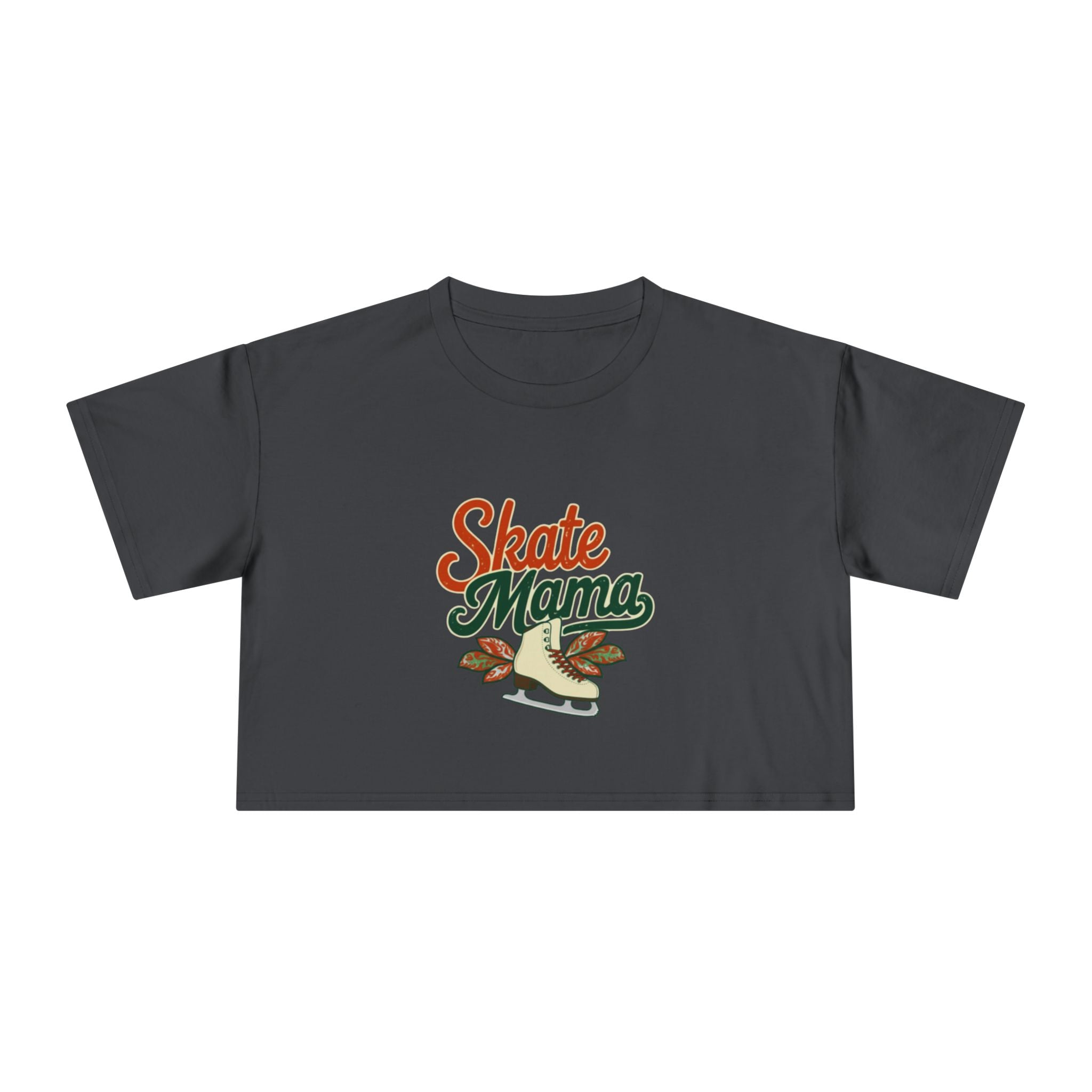 Figure Skating Mama Crop Tee | Retro Figure Skating Graphic, Mom Sports Top - Magnolia Wild SC