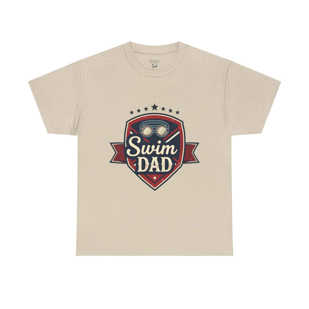Retro Badge Style: The Vintage Swim Dad Shield Tee