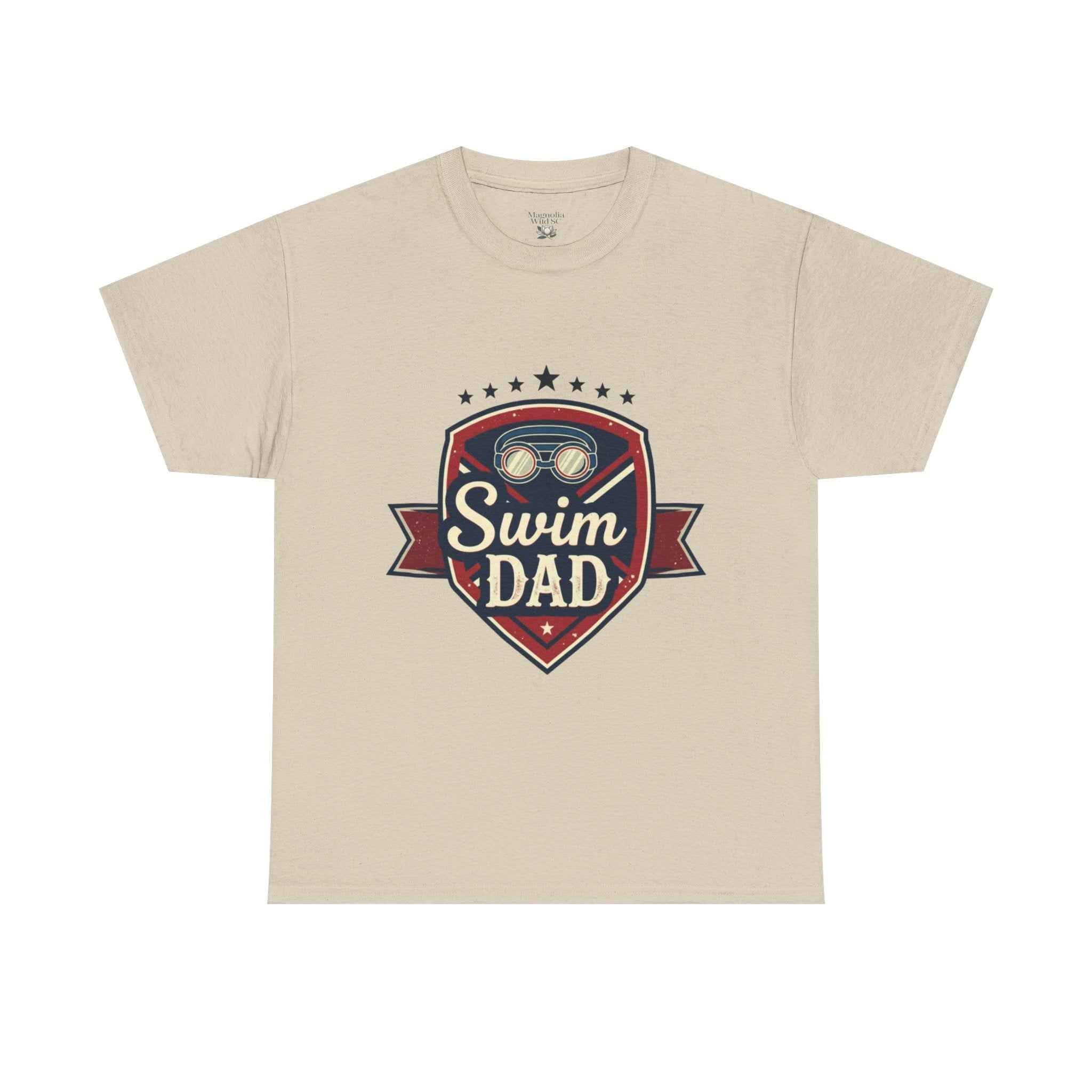 Retro Badge Style: The Vintage Swim Dad Shield Tee