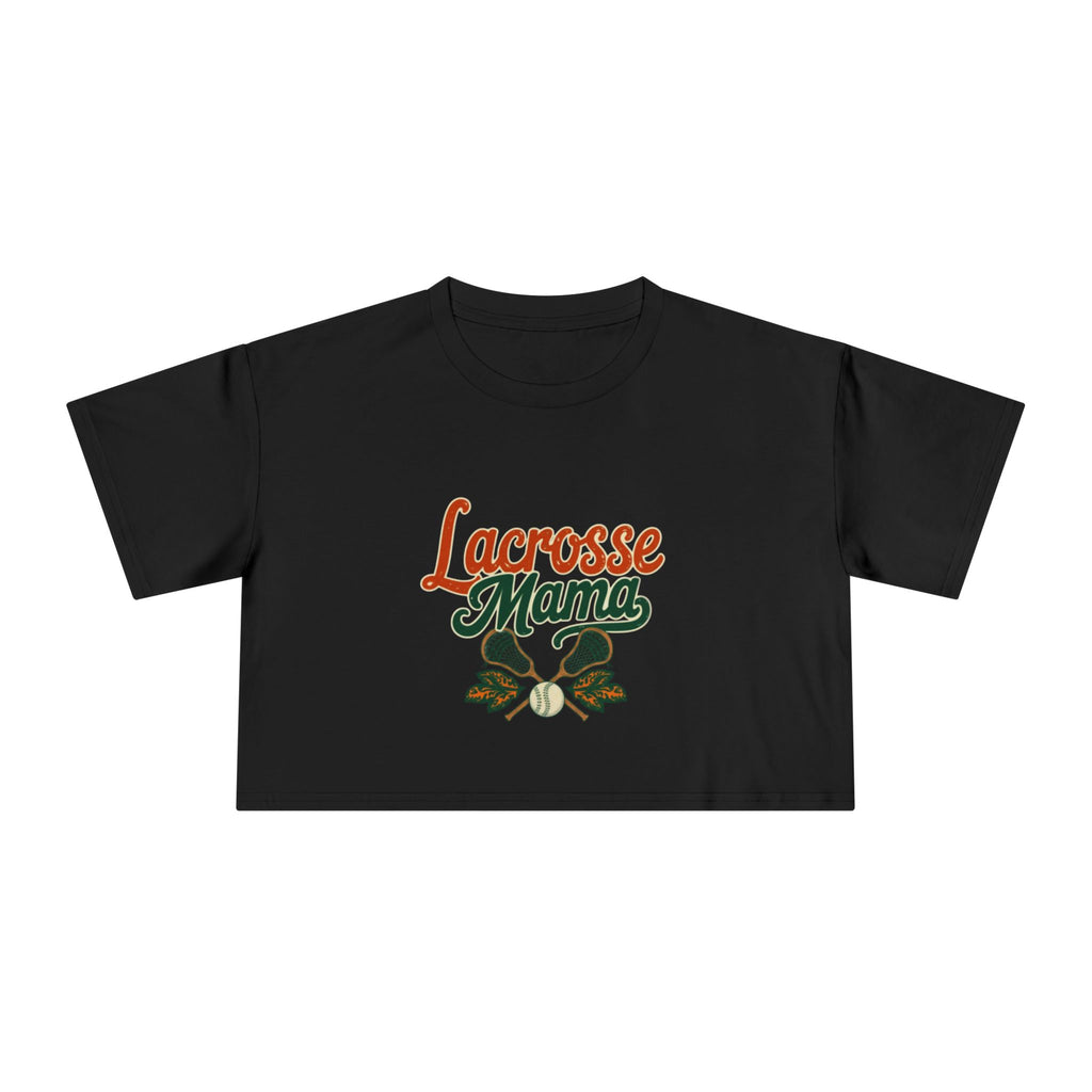 Lacrosse Mama Crop Tee | Retro Lacrosse Graphic, Mom Sports Top - Magnolia Wild SC