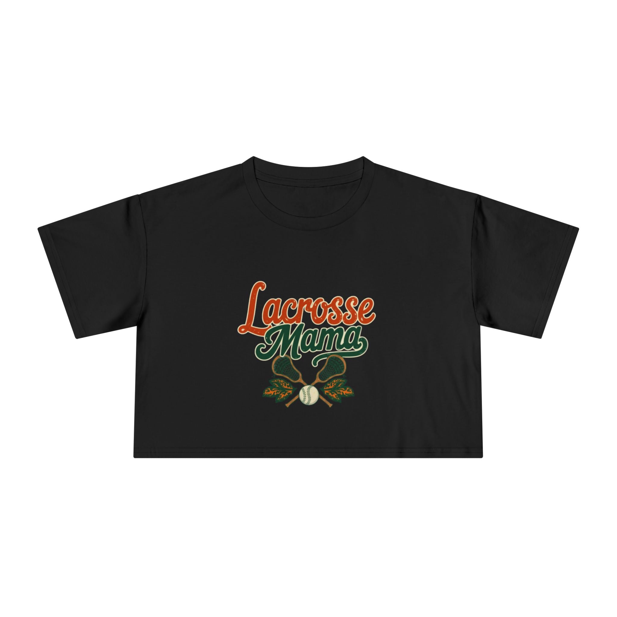 Lacrosse Mama Crop Tee | Retro Lacrosse Graphic, Mom Sports Top - Magnolia Wild SC