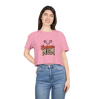 Lacrosse Mom Cheetah Print Women's Crop Tee - Magnolia Wild SC