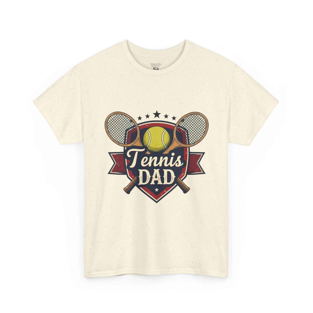 Retro Badge Style: The Vintage Tennis Dad Shield Tee