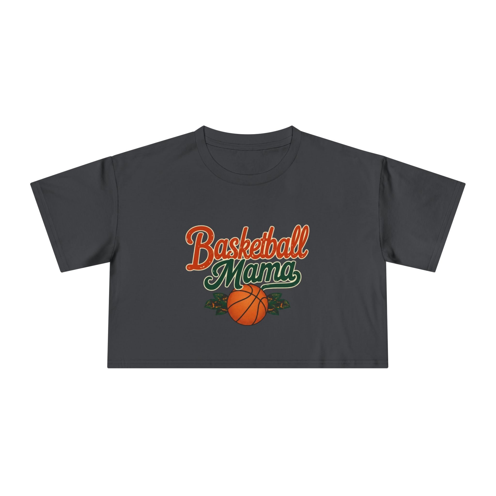 Basketball Mama Crop Tee | Retro Basketball Graphic, Mom Sports Top - Magnolia Wild SC