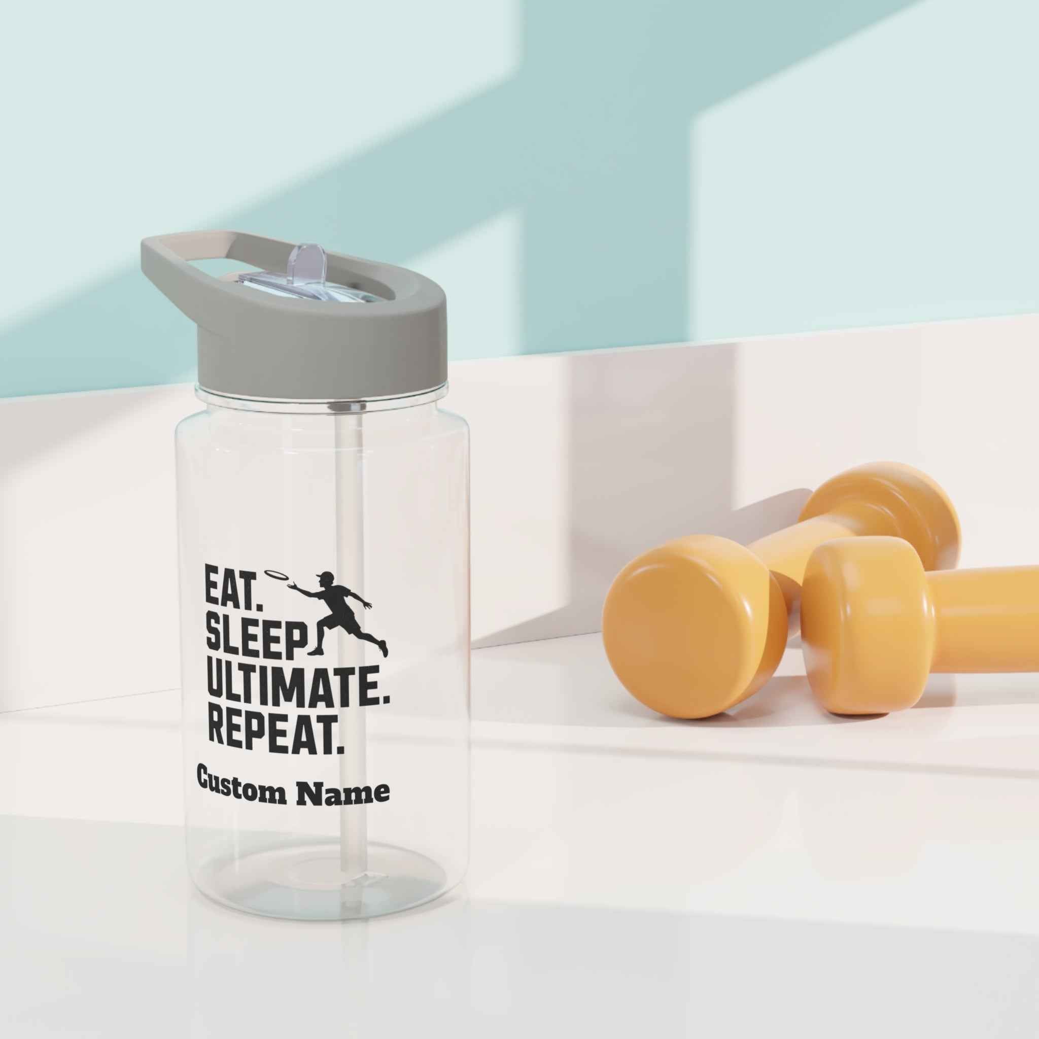 Ultimate Frisbee Tritan Water Bottle - Personalized "Eat. Sleep. Ultimate. Repeat." Water Bottle