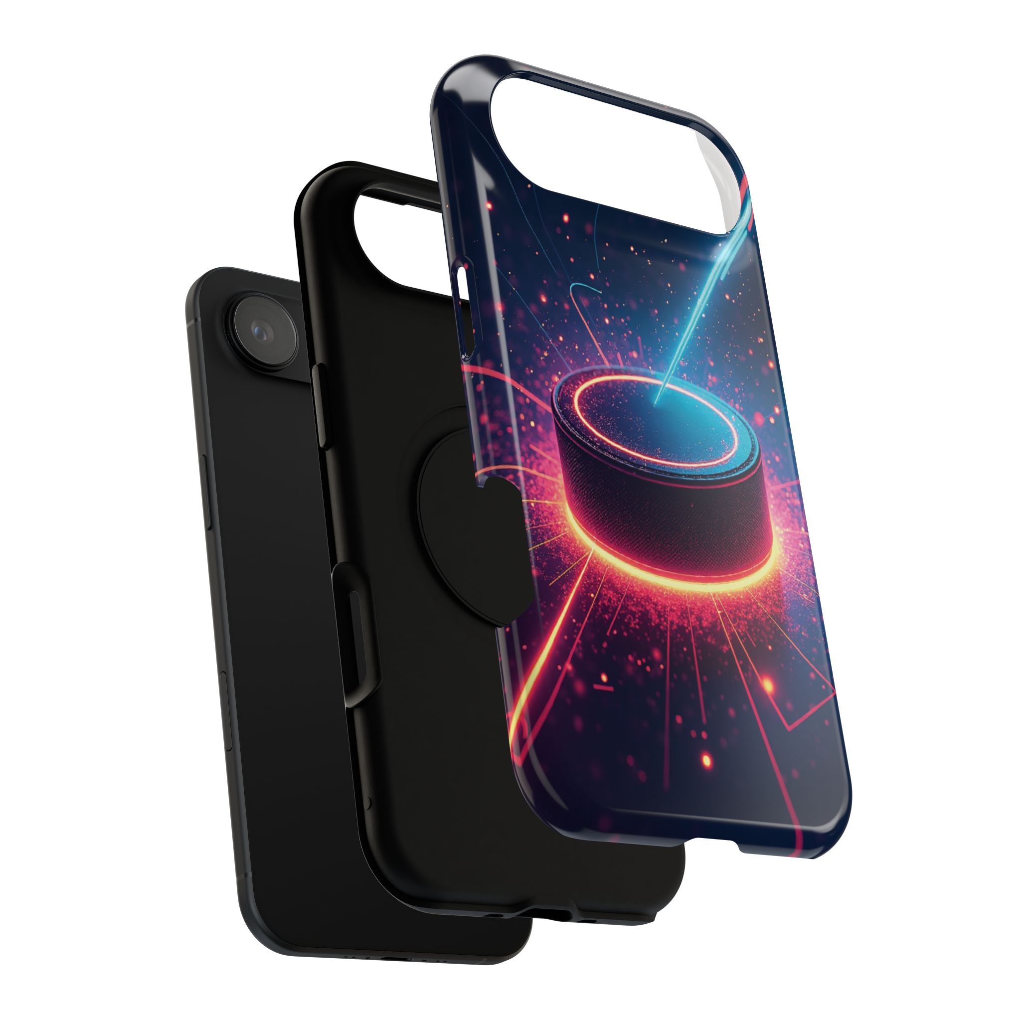Neon Laser Hockey Puck Impact-Resistant Phone Case - Magnolia Wild SC