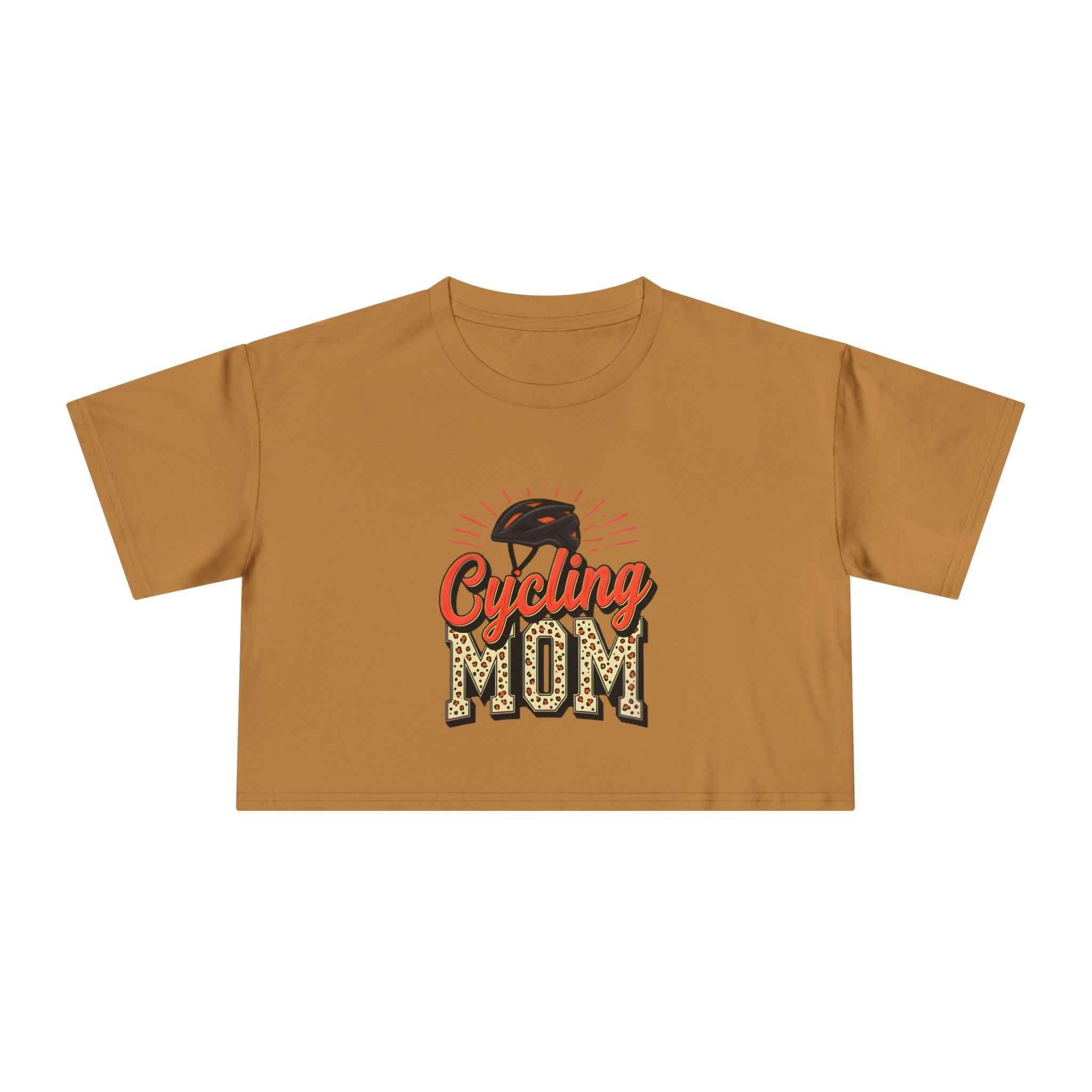 Cycling Mom Cheetah Print Crop Tee