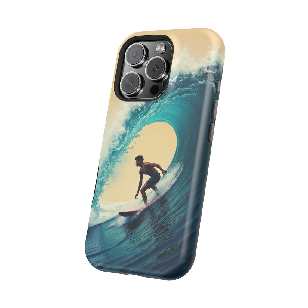 Surfer Riding a Wave iPhone Case — Magnetic Impact-Resistant - Magnolia Wild SC