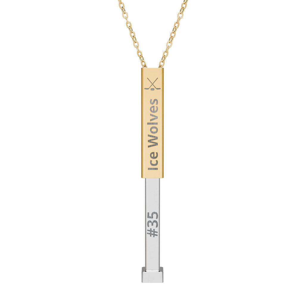 Personalizable Hockey Sliding Bar Necklace Engraved Necklace | Hidden Message