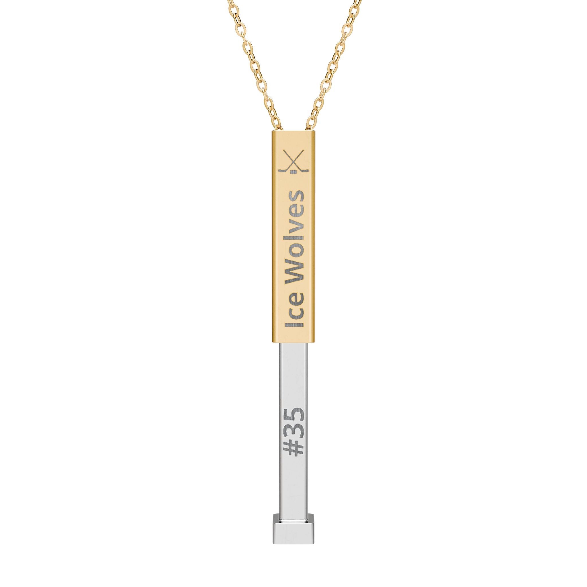 Personalizable Hockey Sliding Bar Necklace Engraved Necklace | Hidden Message