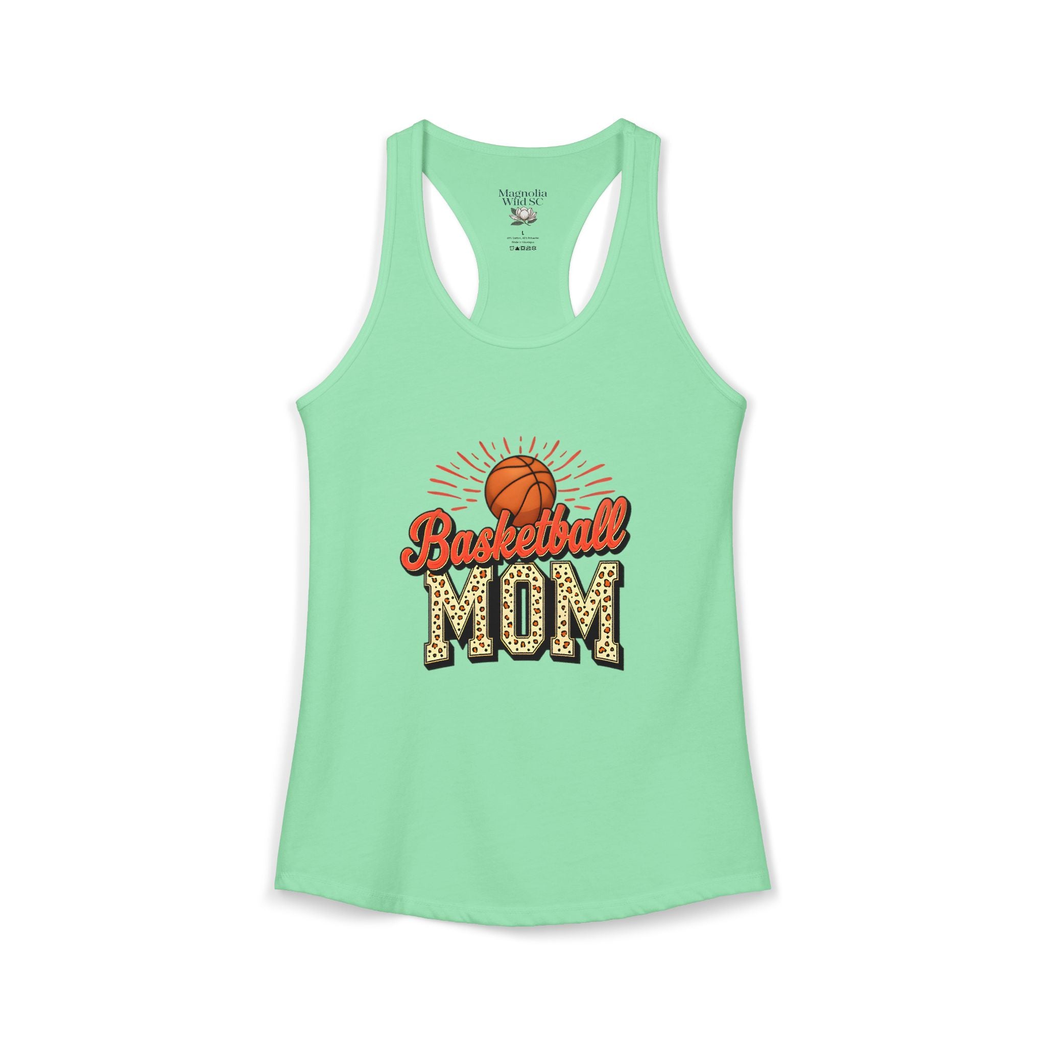 Basketball Mom Racerback Tank – Personalized Name & Number Option | Lightweight Women’s Basketball Tank Top - Magnolia Wild SC
