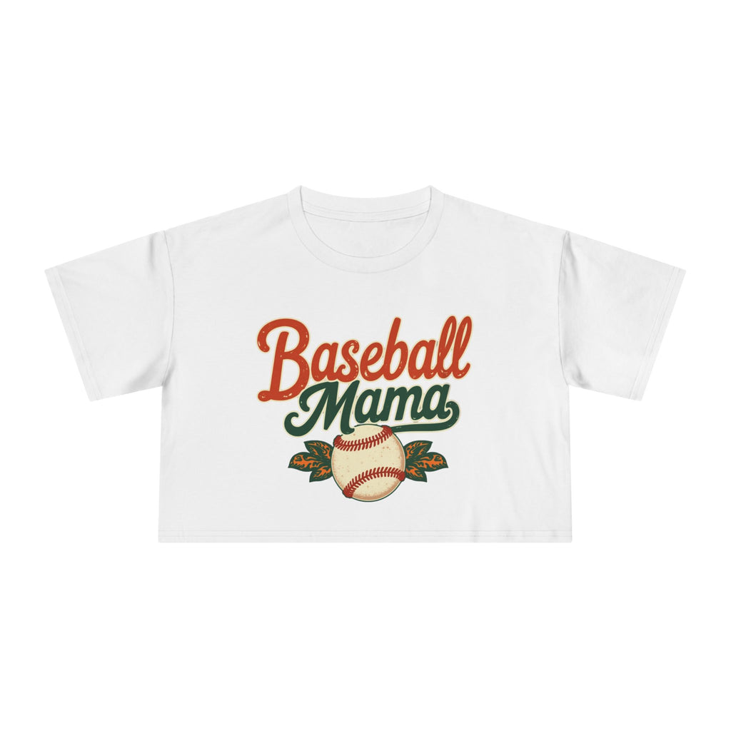 Baseball Mama Crop Tee | Retro Baseball Graphic, Mom Sports Top - Magnolia Wild SC