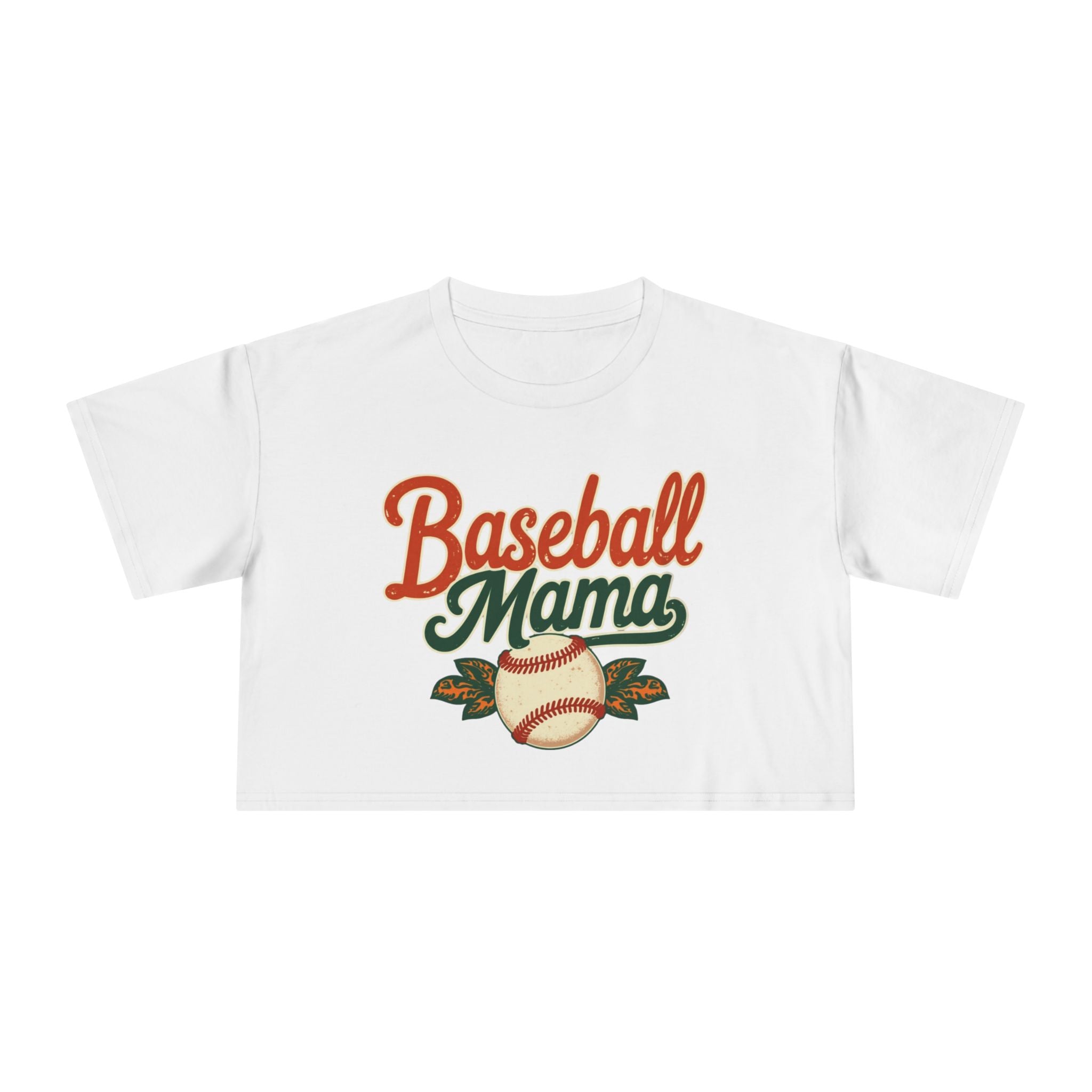 Baseball Mama Crop Tee | Retro Baseball Graphic, Mom Sports Top - Magnolia Wild SC