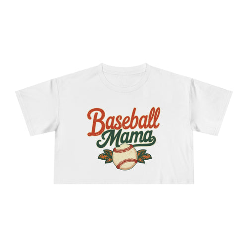 Baseball Mama Crop Tee | Retro Baseball Graphic, Mom Sports Top - Magnolia Wild SC