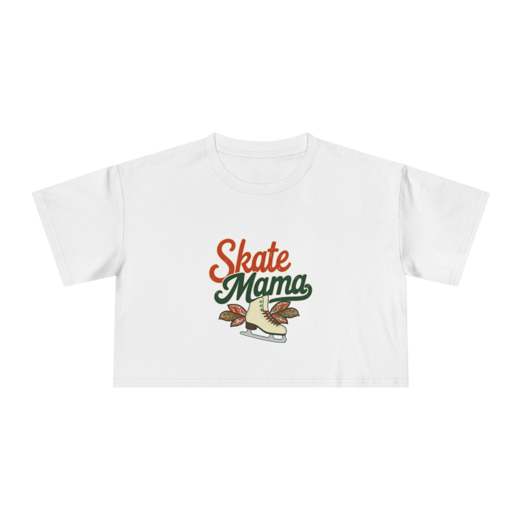 Figure Skating Mama Crop Tee | Retro Figure Skating Graphic, Mom Sports Top - Magnolia Wild SC