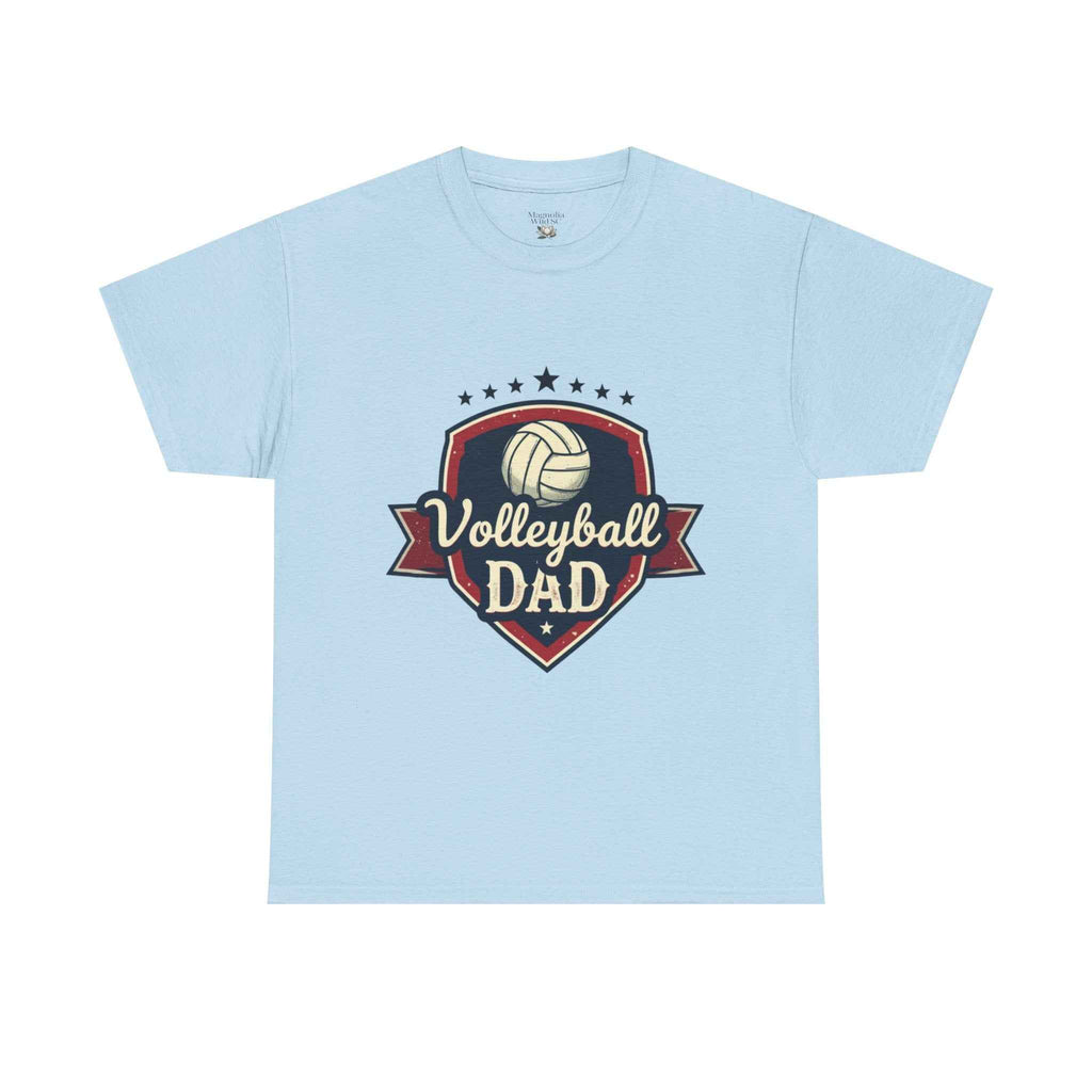 Retro Badge Style: The Vintage Volleyball Dad Shield Tee