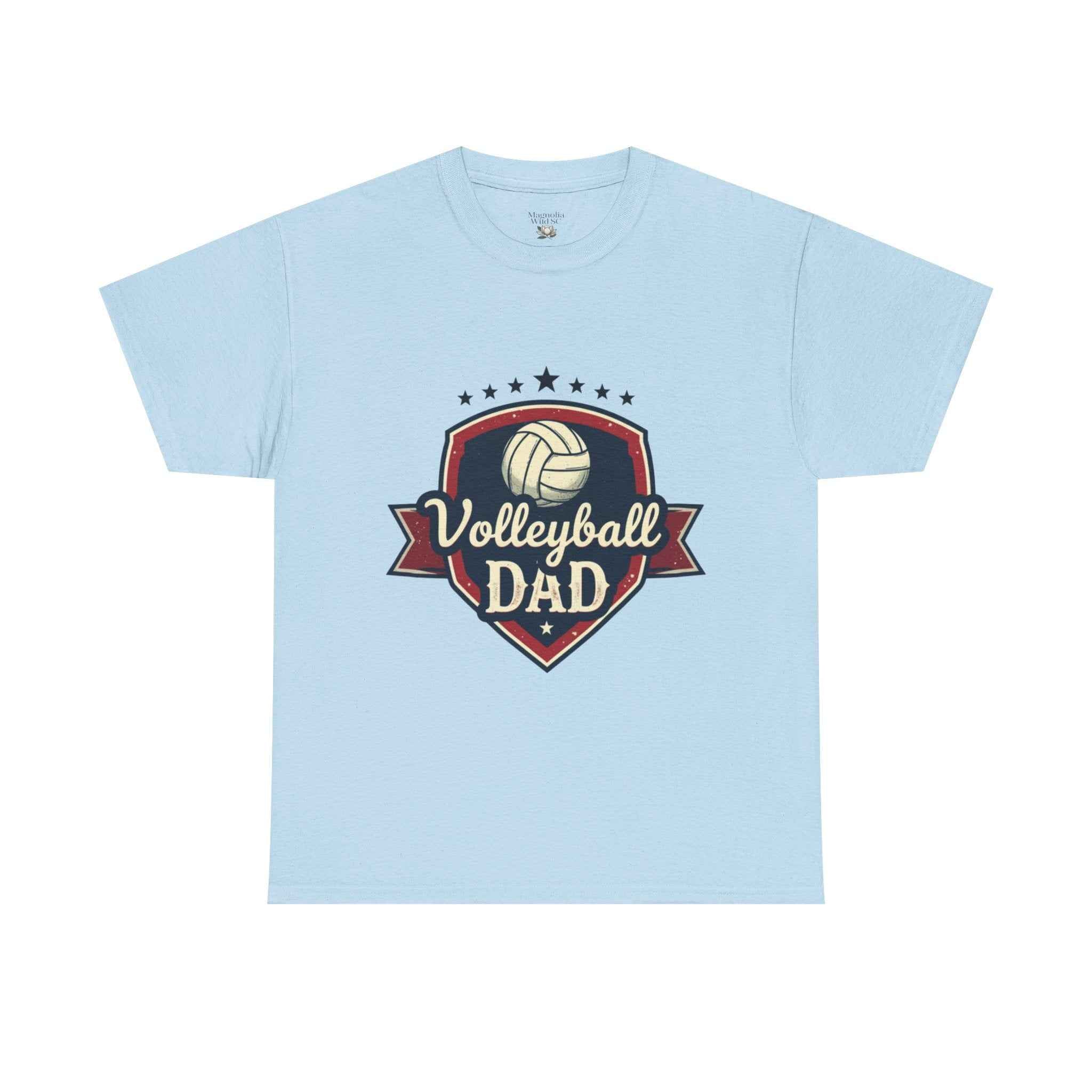 Retro Badge Style: The Vintage Volleyball Dad Shield Tee