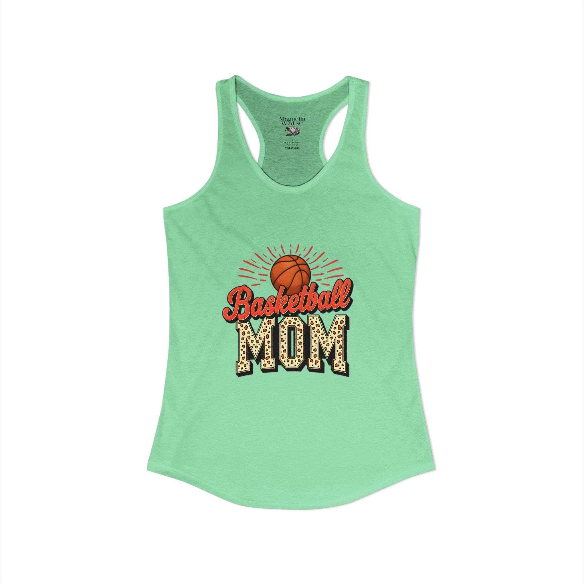 Basketball Mom Racerback Tank – Personalized Name & Number Option | Lightweight Women’s Basketball Tank Top - Magnolia Wild SC