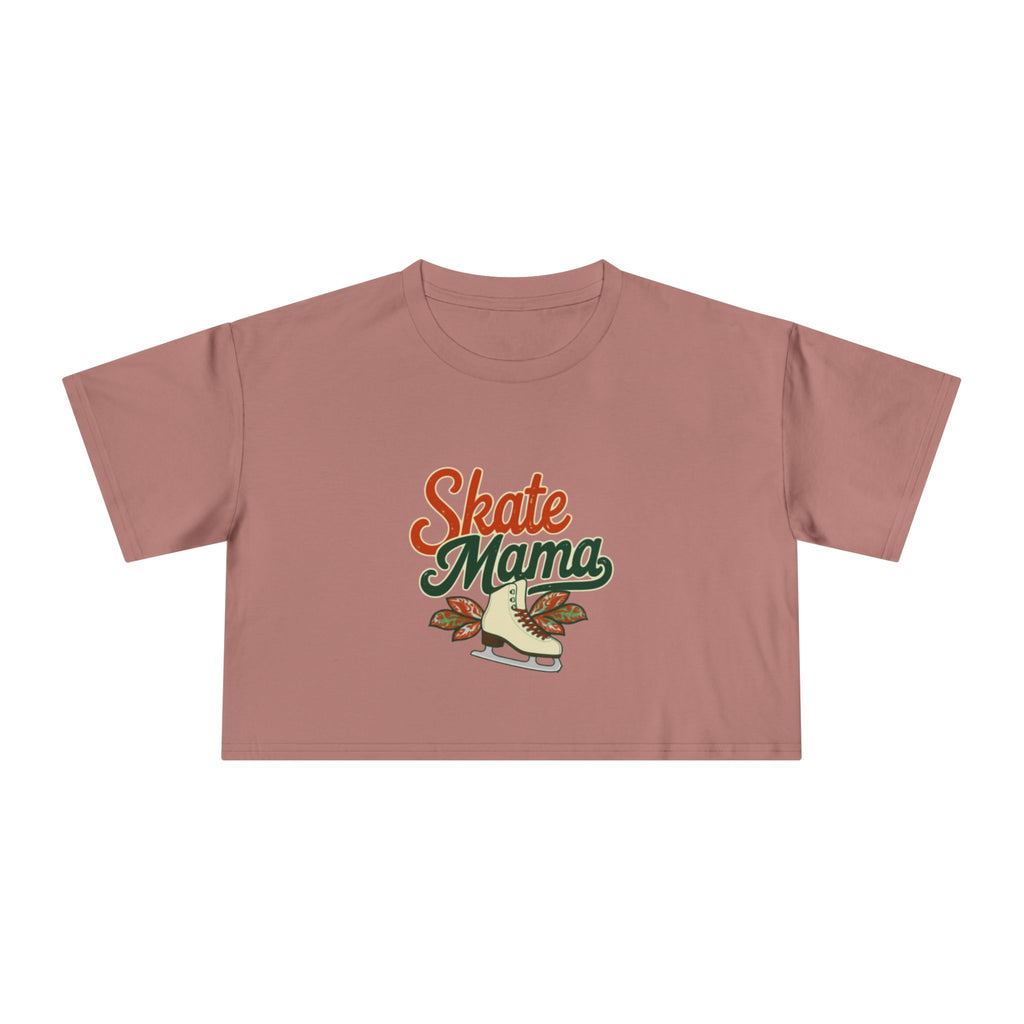 Figure Skating Mama Crop Tee | Retro Figure Skating Graphic, Mom Sports Top - Magnolia Wild SC