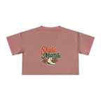 Figure Skating Mama Crop Tee | Retro Figure Skating Graphic, Mom Sports Top - Magnolia Wild SC