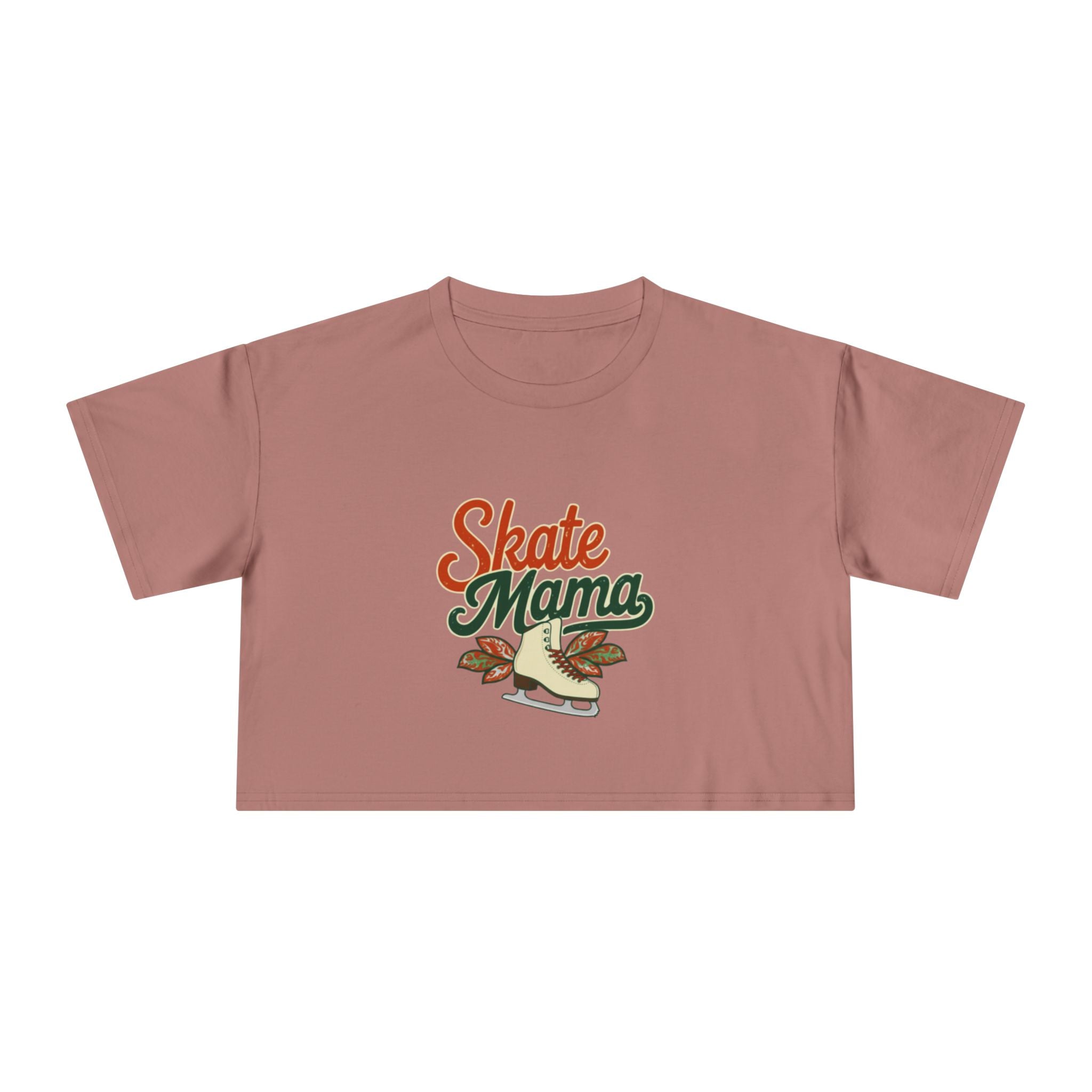 Figure Skating Mama Crop Tee | Retro Figure Skating Graphic, Mom Sports Top - Magnolia Wild SC