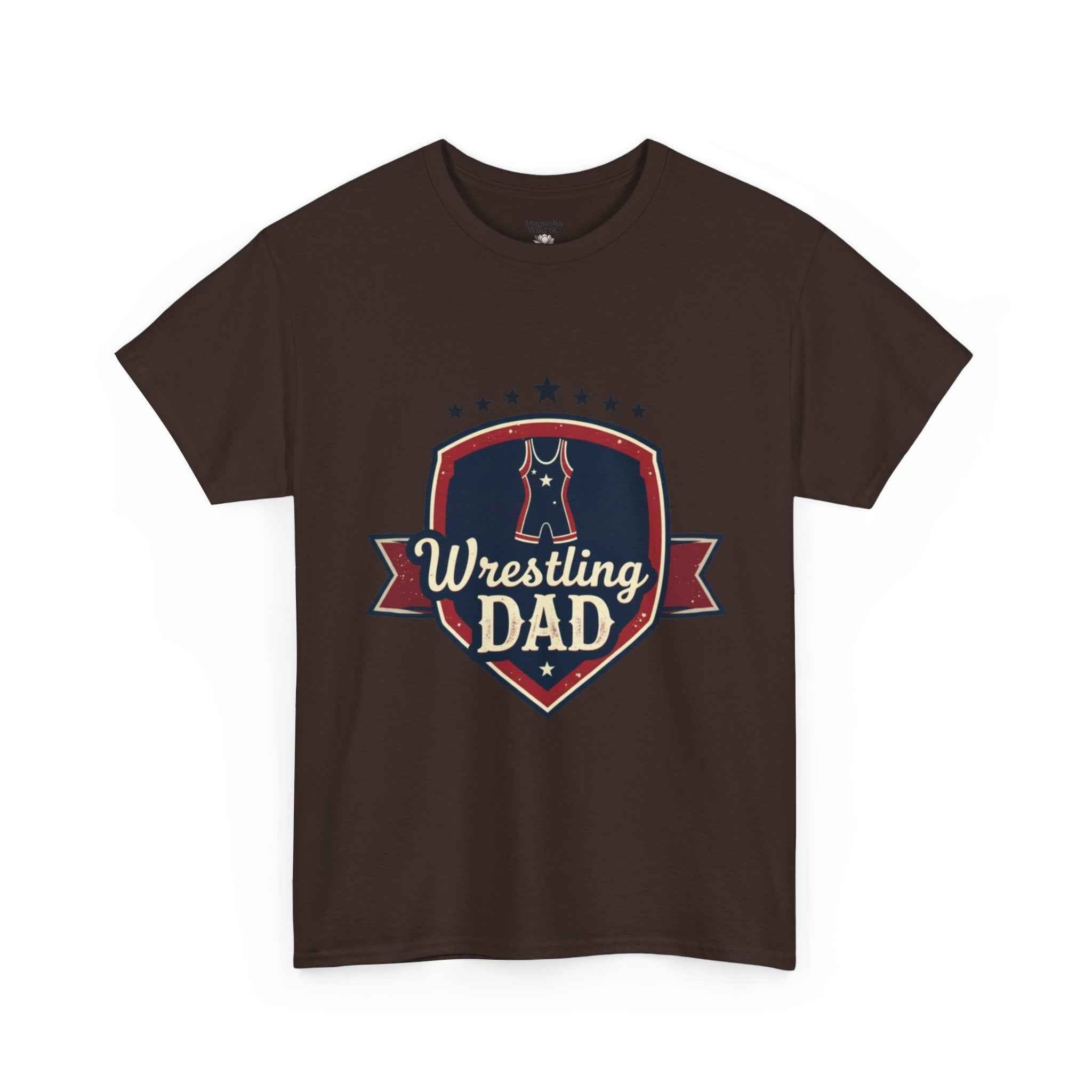 Retro Badge Style: The Vintage Wrestling Dad Shield Tee