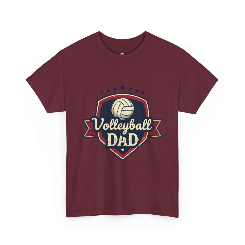 Retro Badge Style: The Vintage Volleyball Dad Shield Tee