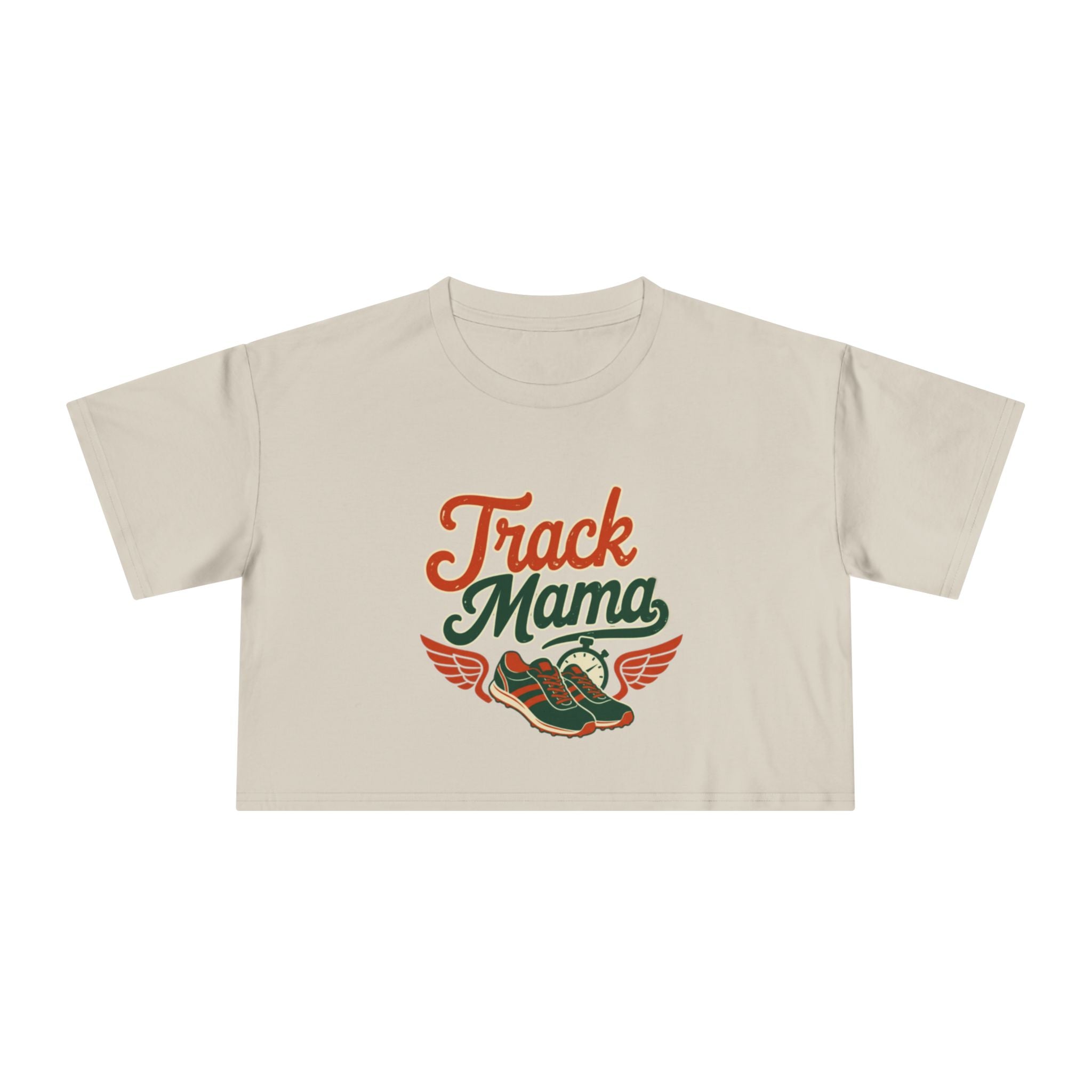 Track Mama Crop Tee | Retro Track and Field Graphic, Mom Sports Top - Magnolia Wild SC