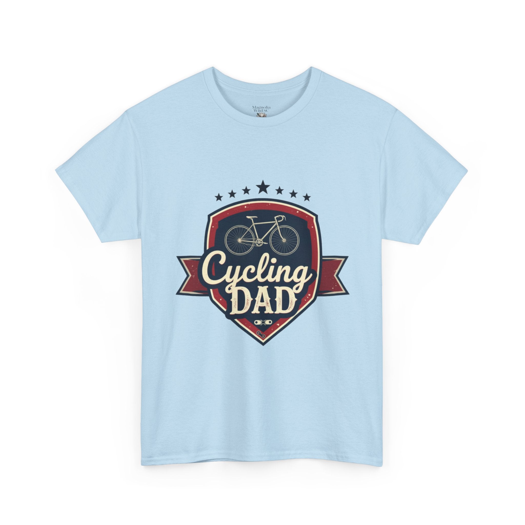 Retro Badge Style: The Vintage Cycling Dad Shield Tee - Magnolia Wild SC