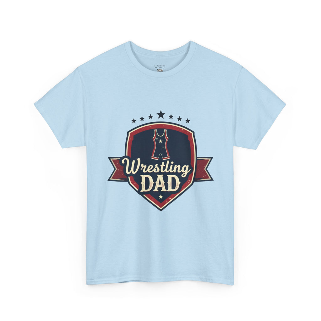 Retro Badge Style: The Vintage Wrestling Dad Shield Tee - Magnolia Wild SC