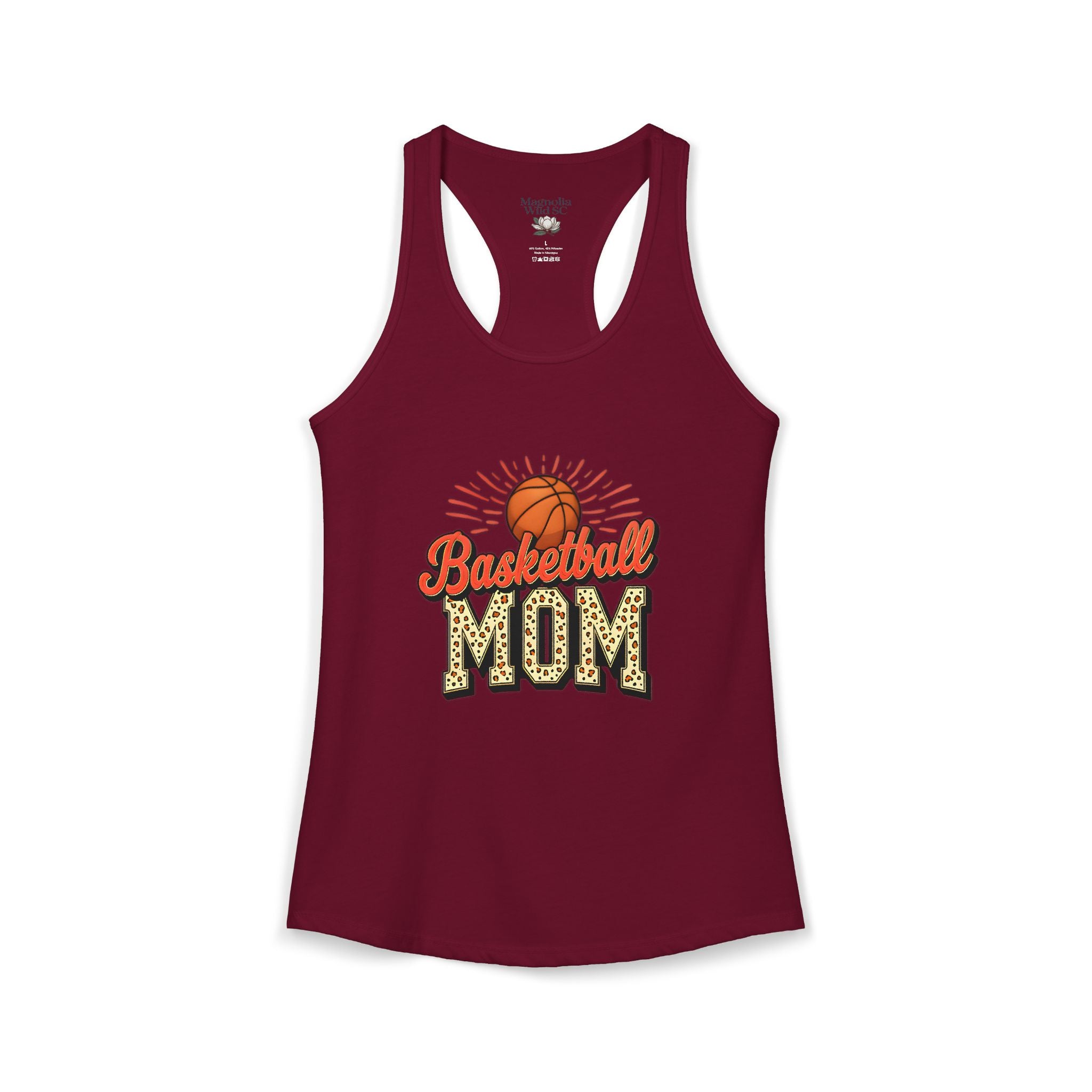 Basketball Mom Racerback Tank – Personalized Name & Number Option | Lightweight Women’s Basketball Tank Top - Magnolia Wild SC