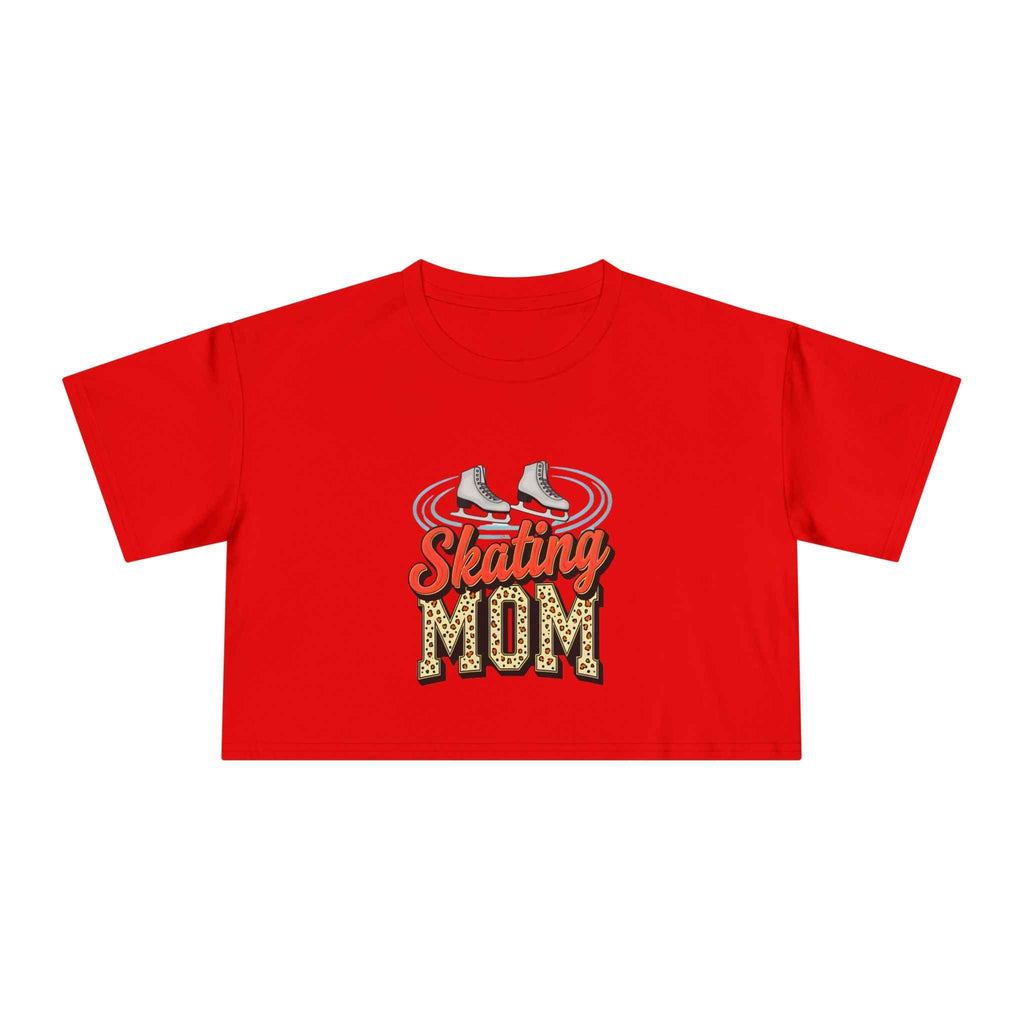 Figure Skating Mom Cheetah Print Women's Crop Tee