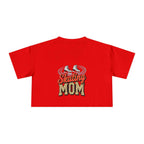 Figure Skating Mom Cheetah Print Women's Crop Tee