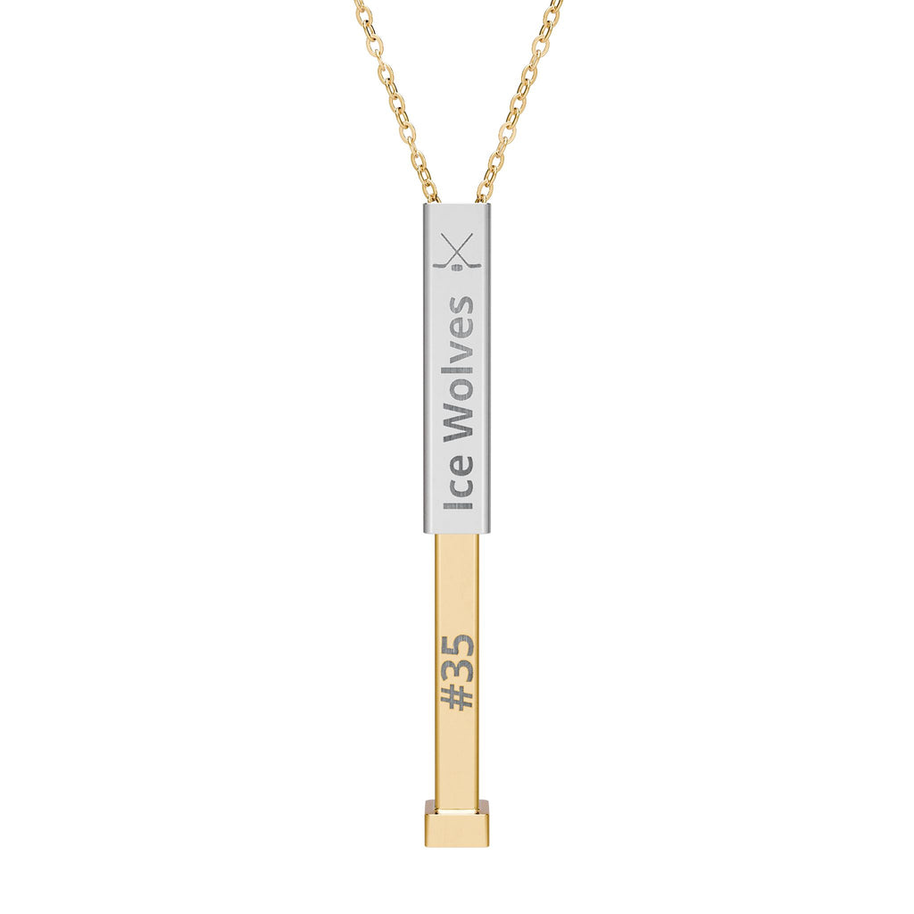 Personalizable Hockey Sliding Bar Necklace Engraved Necklace | Hidden Message