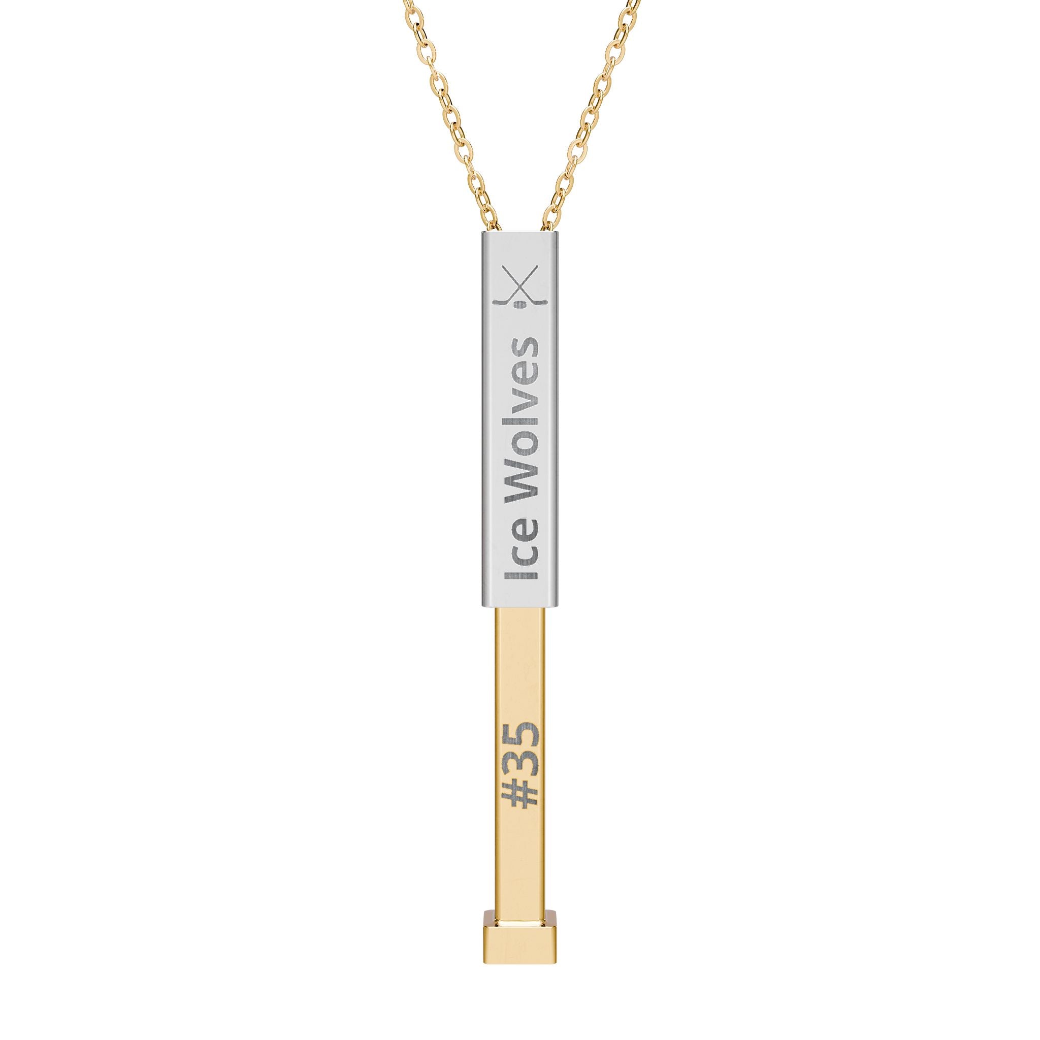 Personalizable Hockey Sliding Bar Necklace Engraved Necklace | Hidden Message