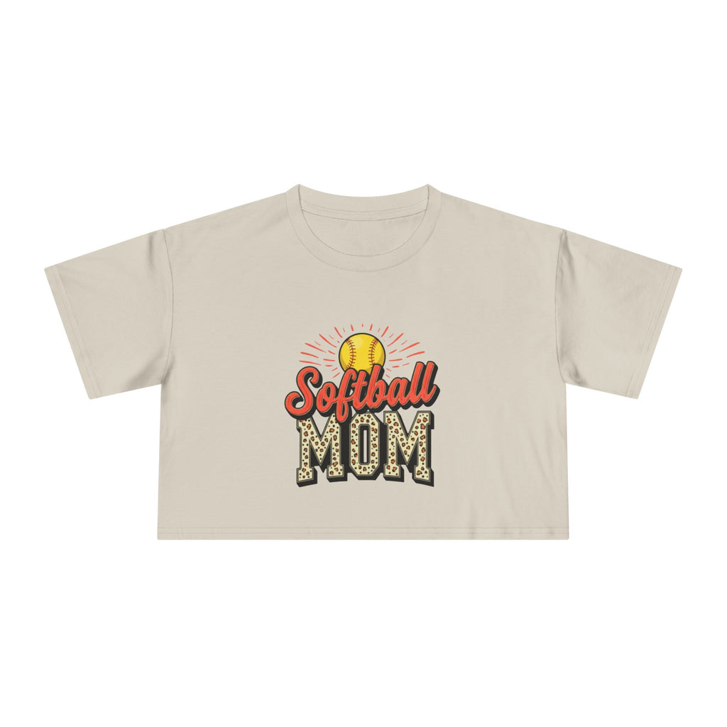 Softball Mom Cheetah Print Crop Tee for Women - Magnolia Wild SC