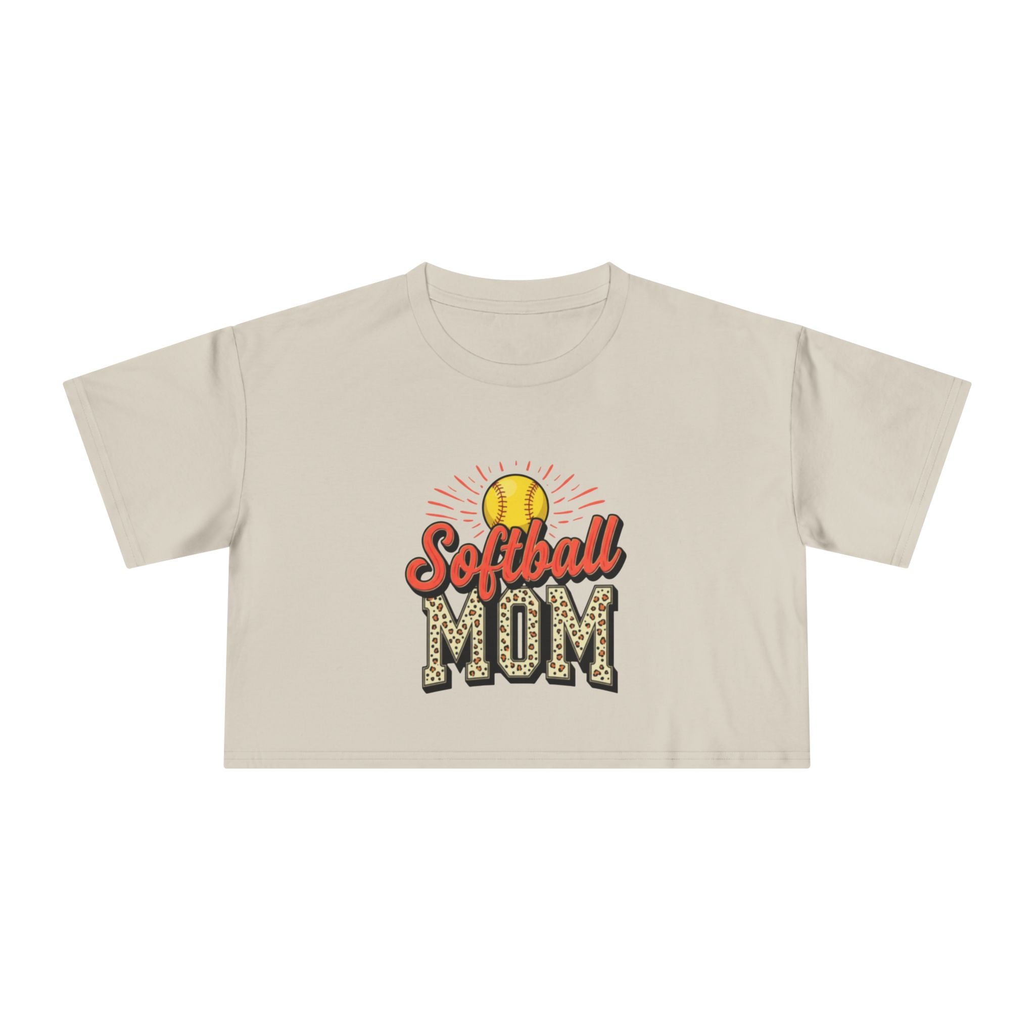 Softball Mom Cheetah Print Crop Tee for Women - Magnolia Wild SC