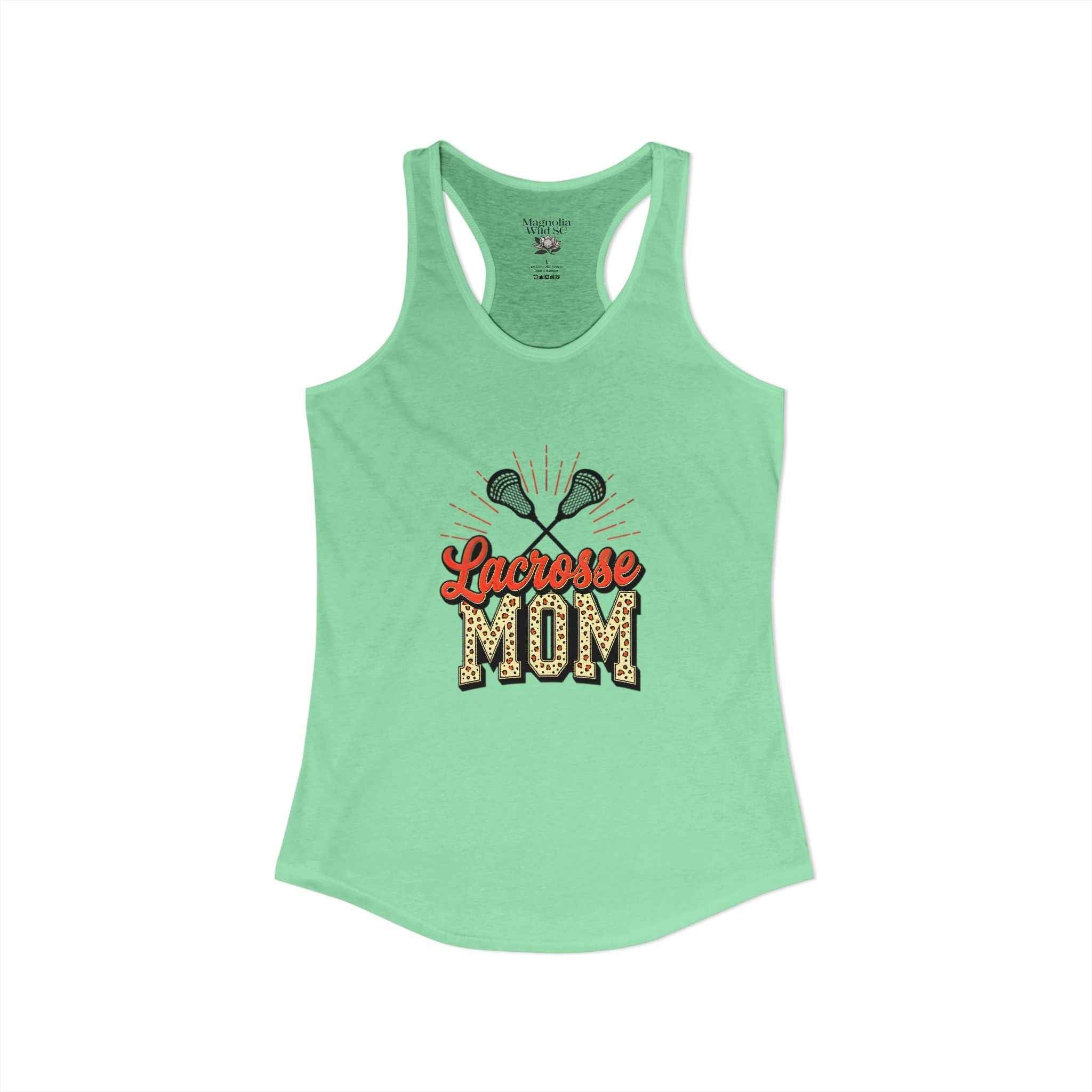 Lacrosse Mom Racerback Tank – Personalized Name & Number Option