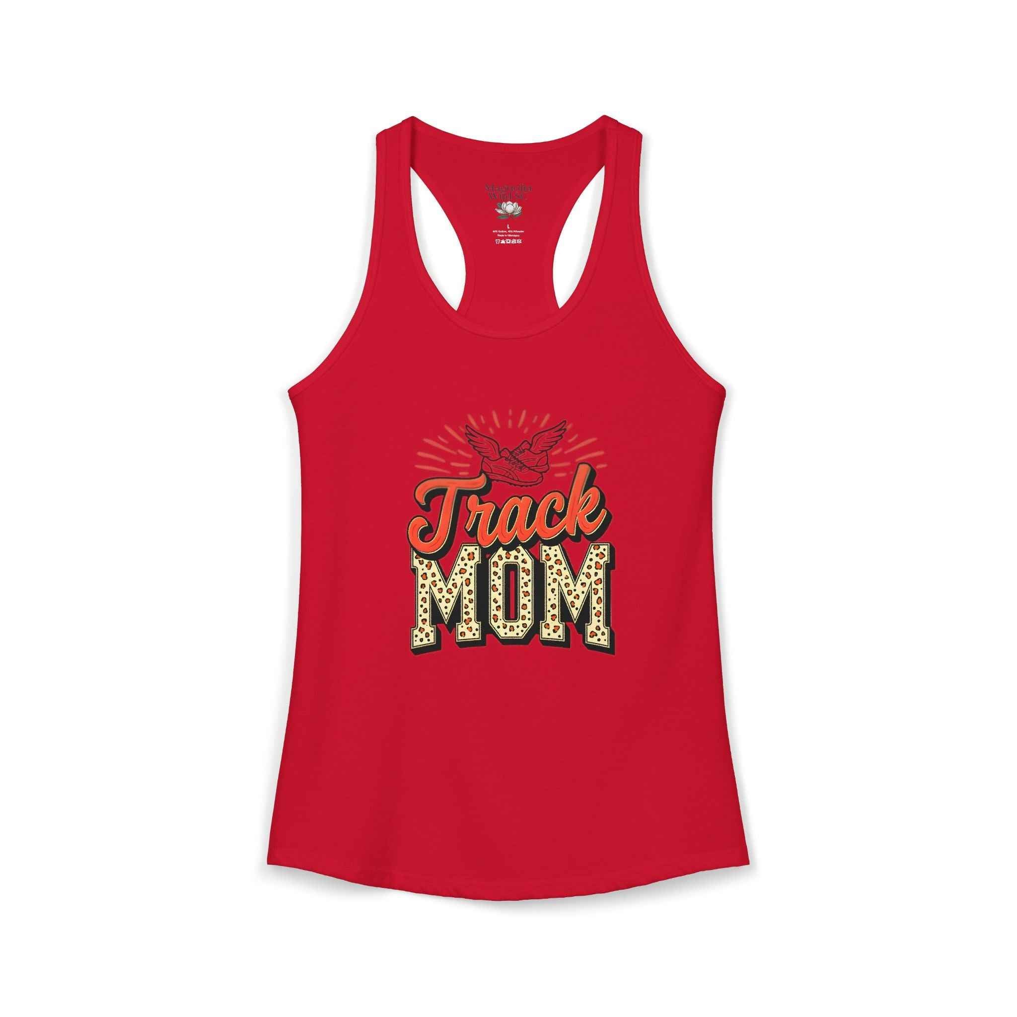 Track Mom Racerback Tank – Personalized Name & Number Option